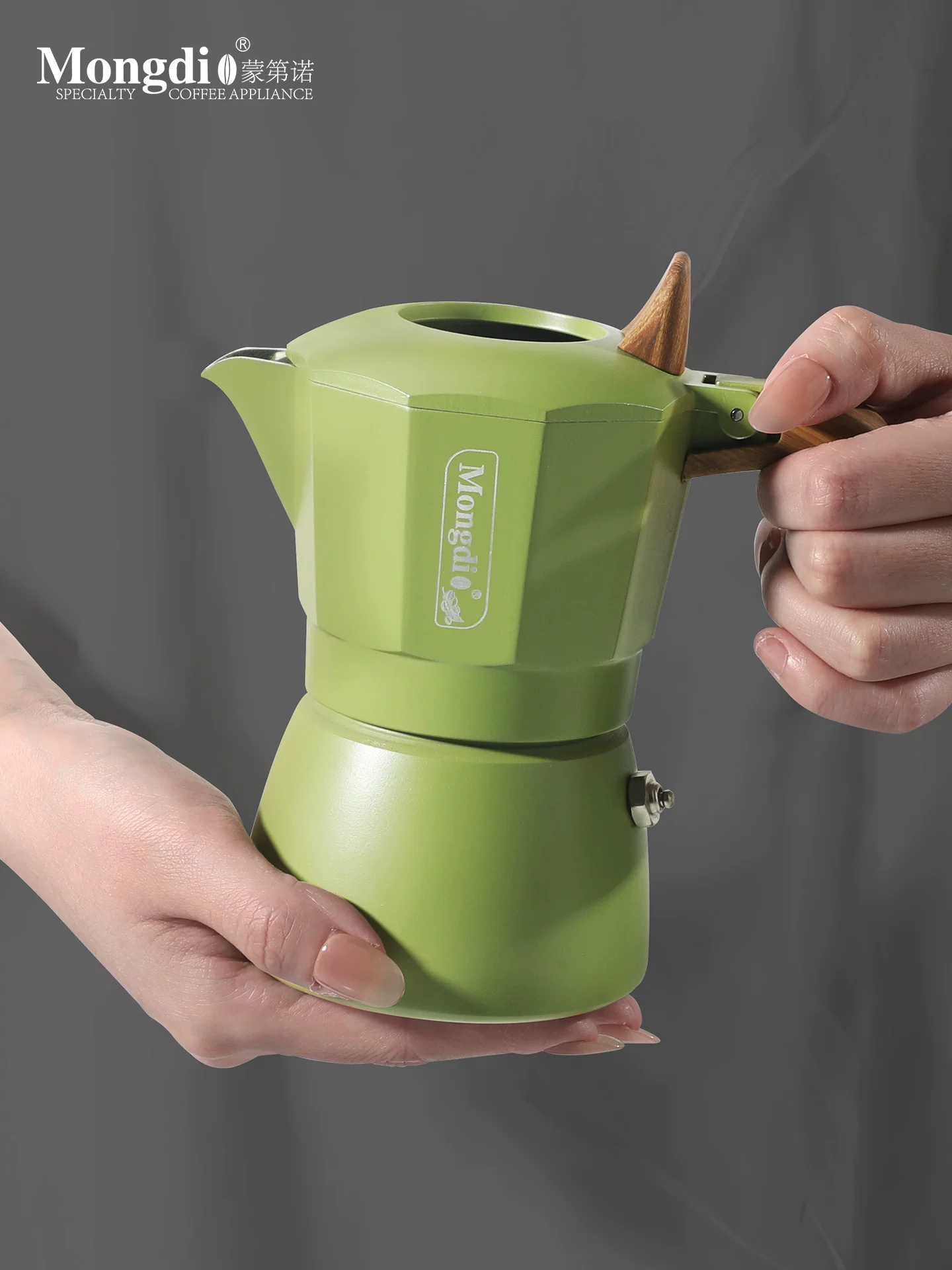 Máy pha cà phê moka pot van đôi Mongdio, máy pha cà phê espresso nhỏ gọn cho gia đình, bộ đầy đủ