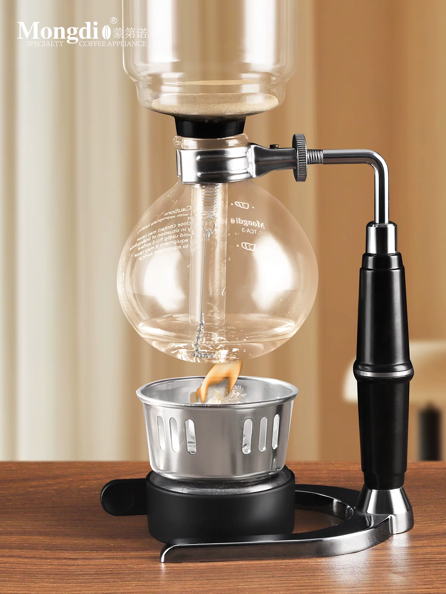 Bộ pha cà phê kiểu siphon Mongdio, ấm pha cà phê kiểu siphon, bộ pha cà phê gia dụng, ấm pha cà phê kiểu chưng cất, dụng cụ pha cà phê