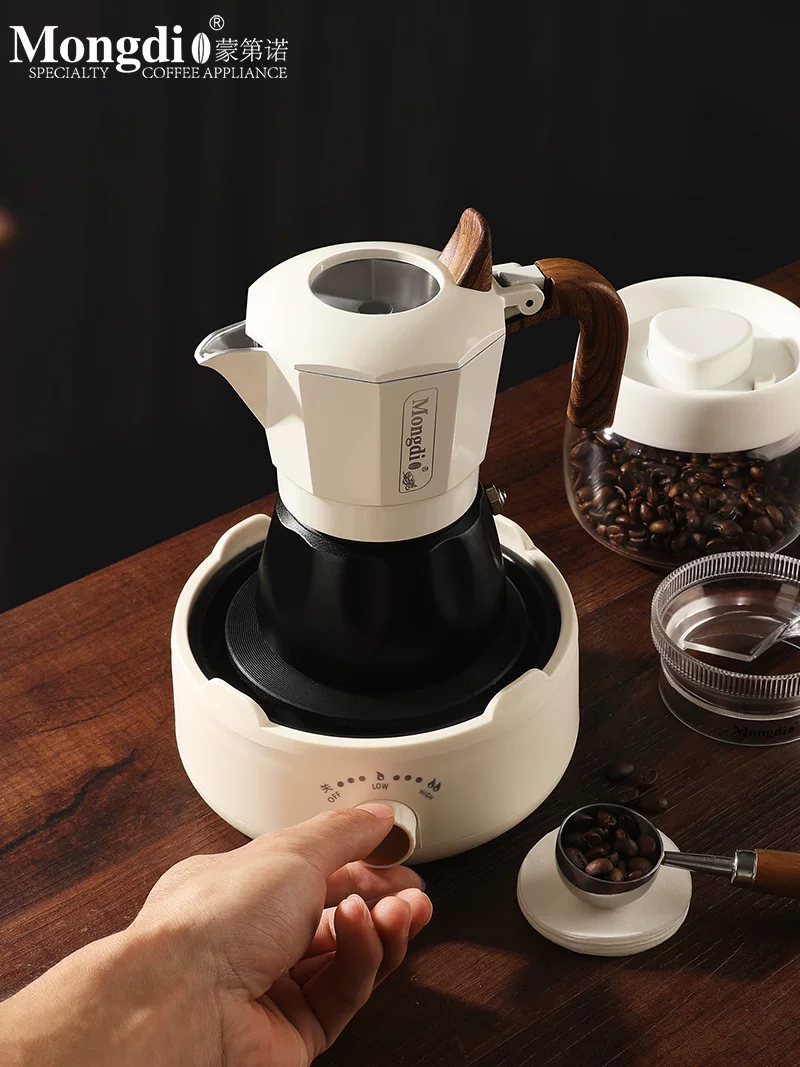 Mongdio Moka pot Moka bình pha cà phê van đôi Moka pot máy pha cà phê máy pha cà phê espresso gia đình nhỏ
