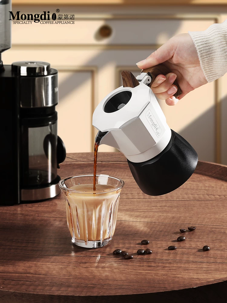 Bộ ấm pha cà phê bằng tay Mongdio van đôi moka thế hệ thứ ba 3.0 Bộ ấm pha cà phê bằng tay Máy pha cà phê kiểu Ý Dụng cụ pha cà phê