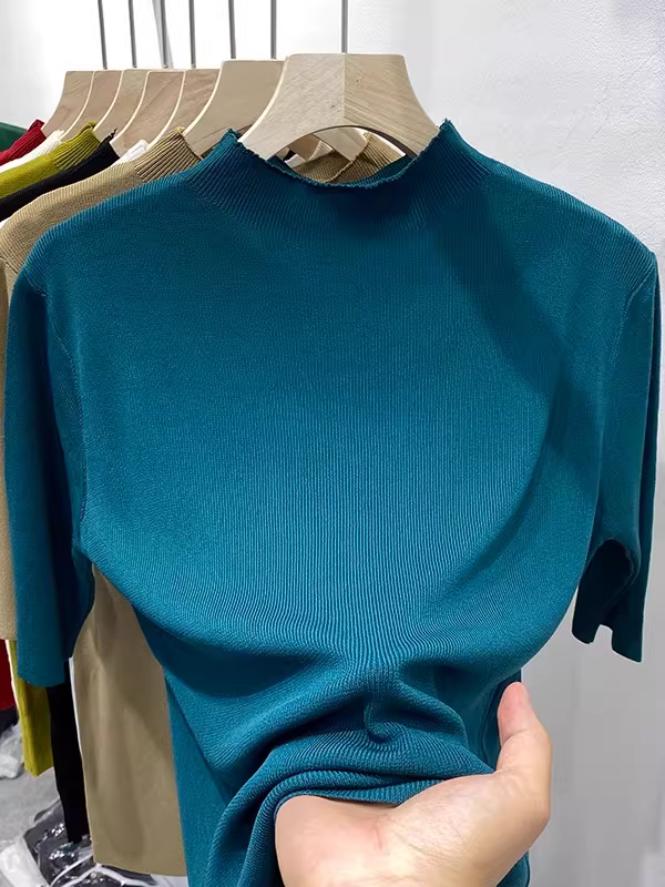 Hàng thanh lý: Áo nữ xuất khẩu, không mác, màu trơn, áo len tay lửng, áo thun trơn, áo thun tay lửng, áo độc đáo.