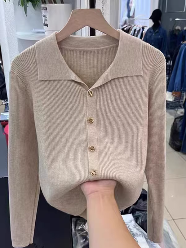 Hàng thanh lý quần áo nữ có mác cắt, xuất khẩu, áo cardigan dệt kim cài khuy, áo thun dài tay chất liệu mềm mại, thích hợp làm áo khoác ngoài.