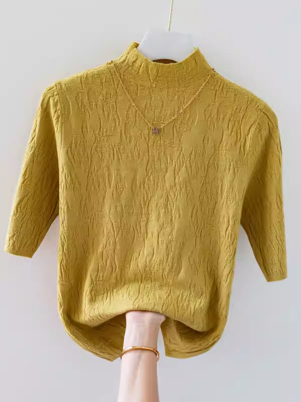 Hàng thanh lý áo len nữ kiểu Âu, có mác, cổ nửa cao, tay lửng, ôm dáng, tôn dáng, áo lót thời trang.