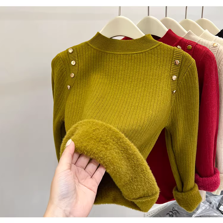 Quần áo nữ giảm giá, áo cardigan dệt kim cổ chữ V cắt nhãn, phong cách lười biếng mùa thu đông, áo khoác len dáng rộng và tôn dáng, hợp thời trang.