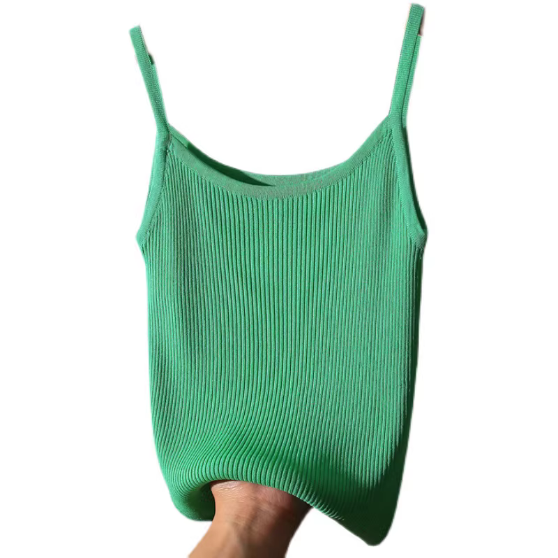 Giảm giá: Áo gile len lụa đá mùa hè mới dành cho nữ, thích hợp mặc dưới áo blazer hoặc làm áo khoác ngoài, giúp thon gọn, kiểu trễ vai, không tay.