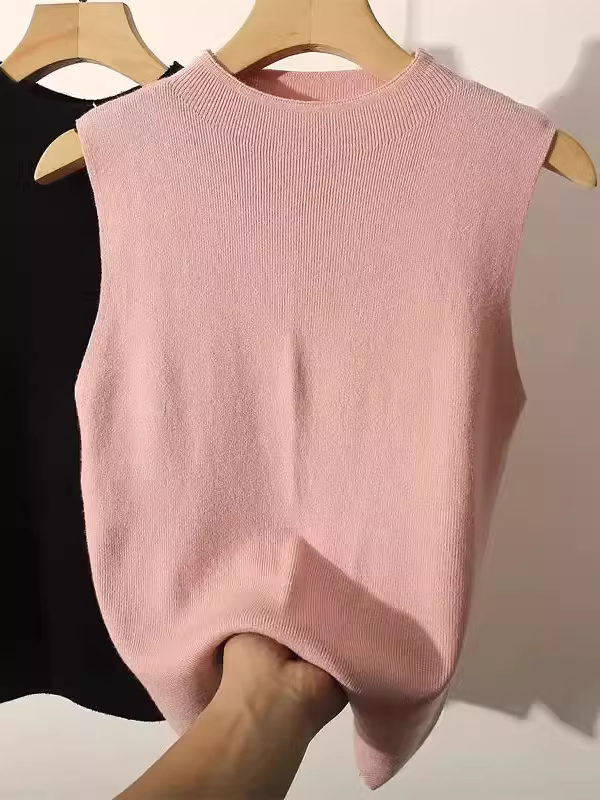 Quần áo nữ châu Âu giảm giá có thương hiệu, áo ba lỗ không nhãn mác, áo thun dệt kim, áo không tay, áo lót, áo camisole để mặc lớp hoặc mặc ngoài.