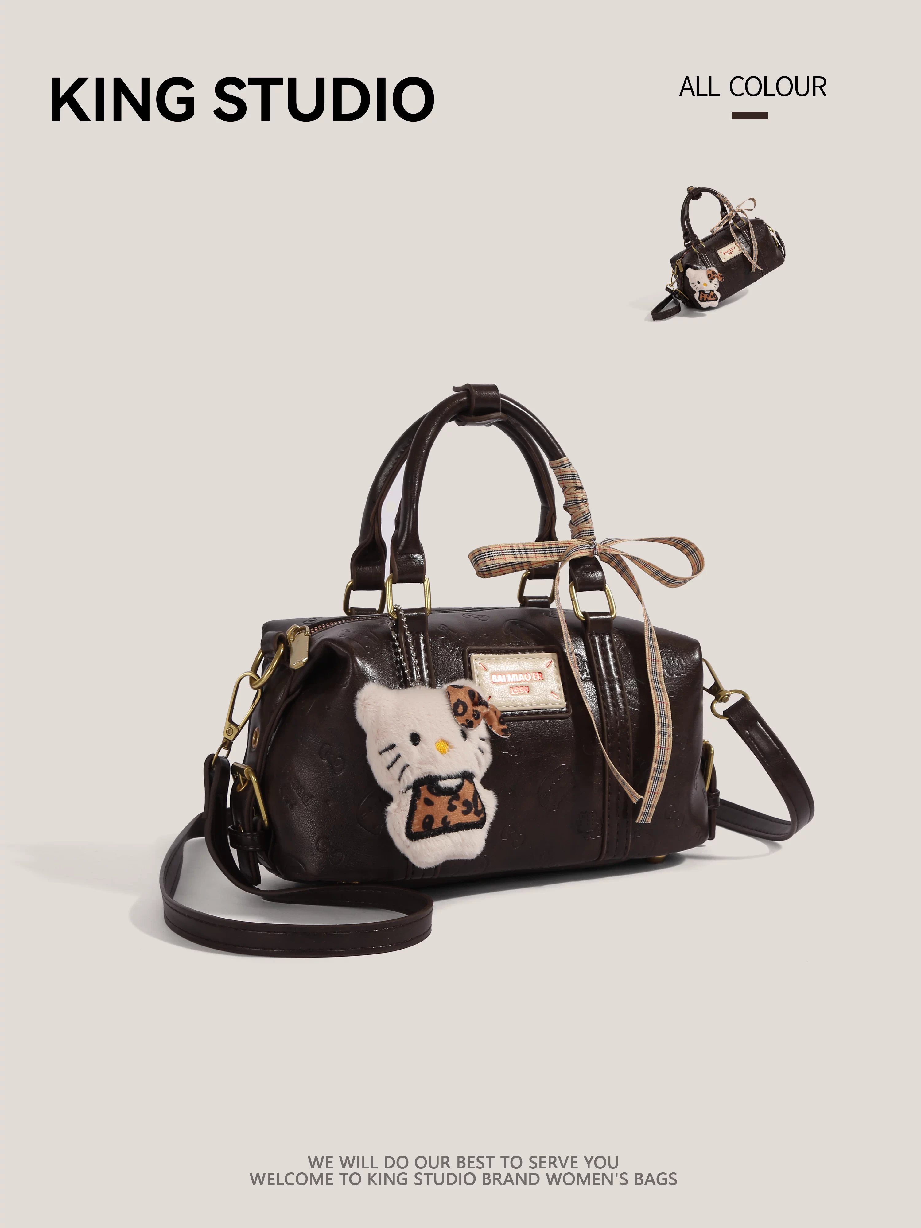 Túi bowling retro Maillard dành cho nữ 2025, mẫu mới thời thượng, túi gối độc đáo, đa năng, đeo chéo