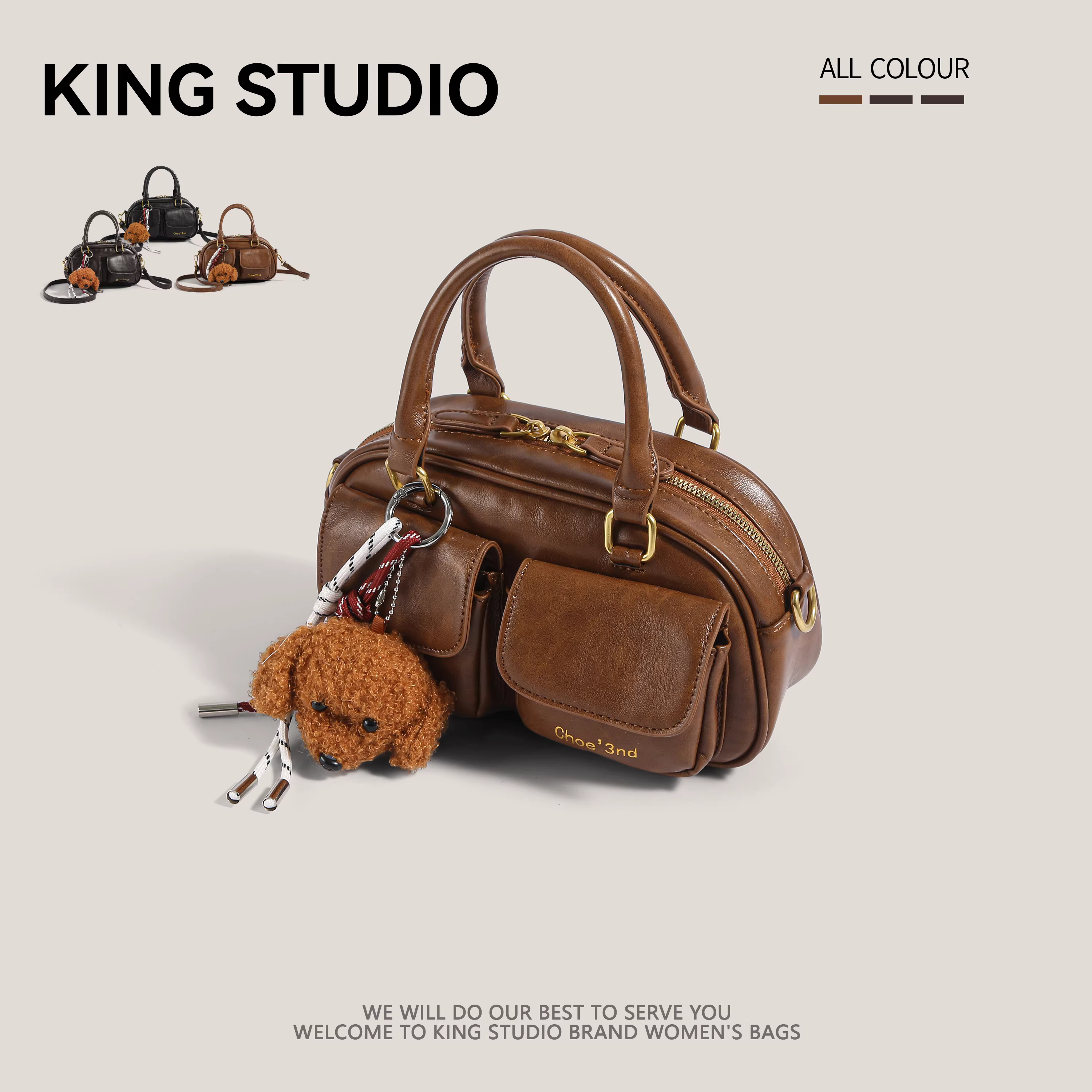 Túi bowling Hàn Quốc dành cho nữ, mẫu mới thu đông 2025, thời trang retro, túi xách hình gối, đeo vai, đeo chéo