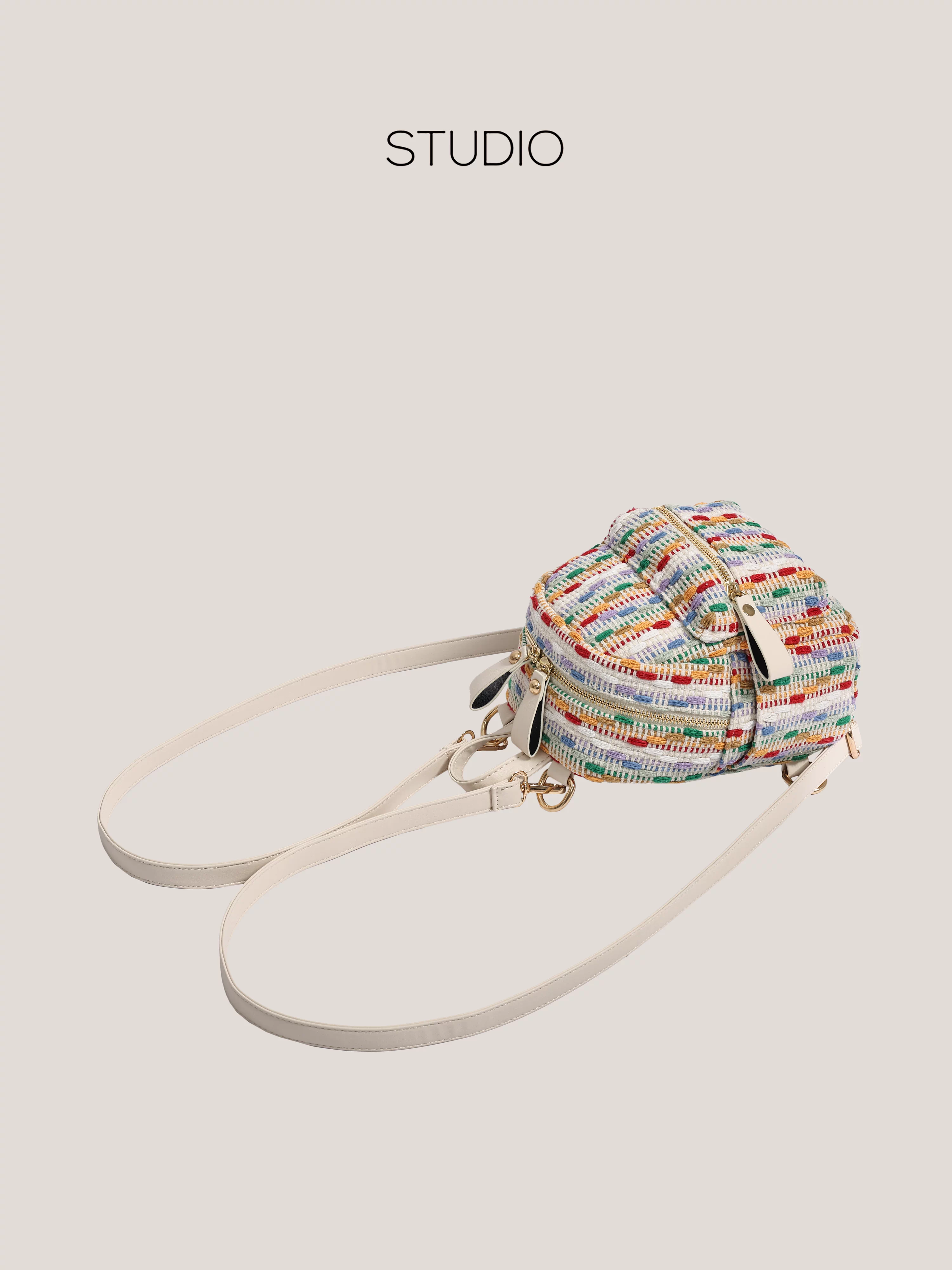 Ba lô lưới dệt kim DrinKing Rainbow 2025 thời trang cao cấp, độc đáo, dành cho du lịch