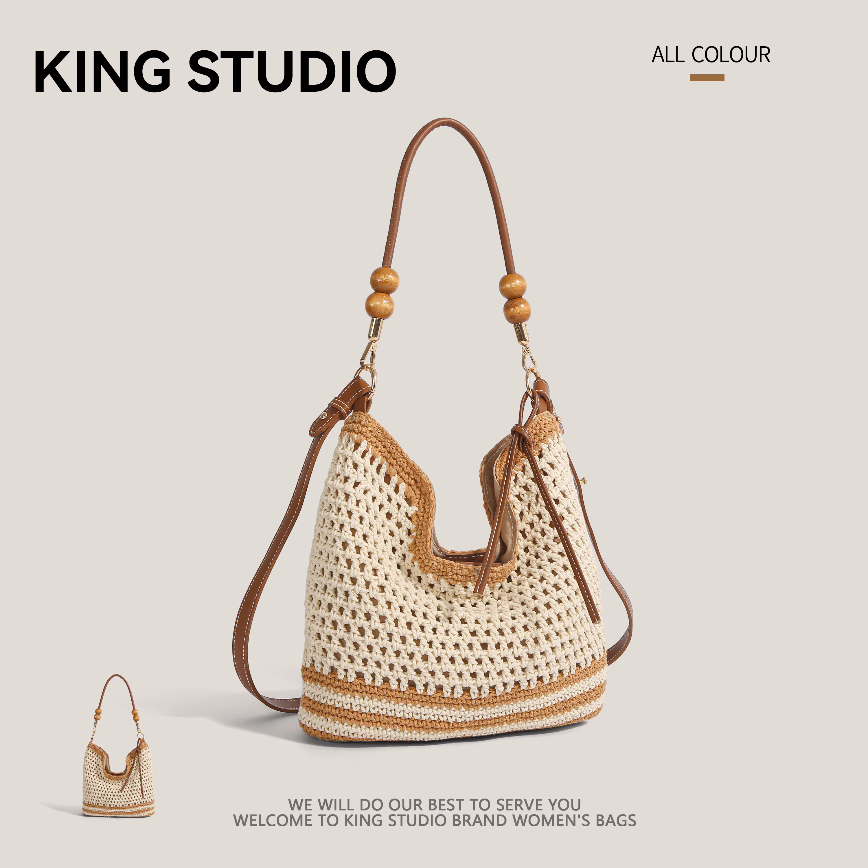 Túi cói dệt cỡ lớn dành cho nữ, mẫu mới hè 2025, túi đeo vai/chéo thời trang, túi tote cói đục lỗ