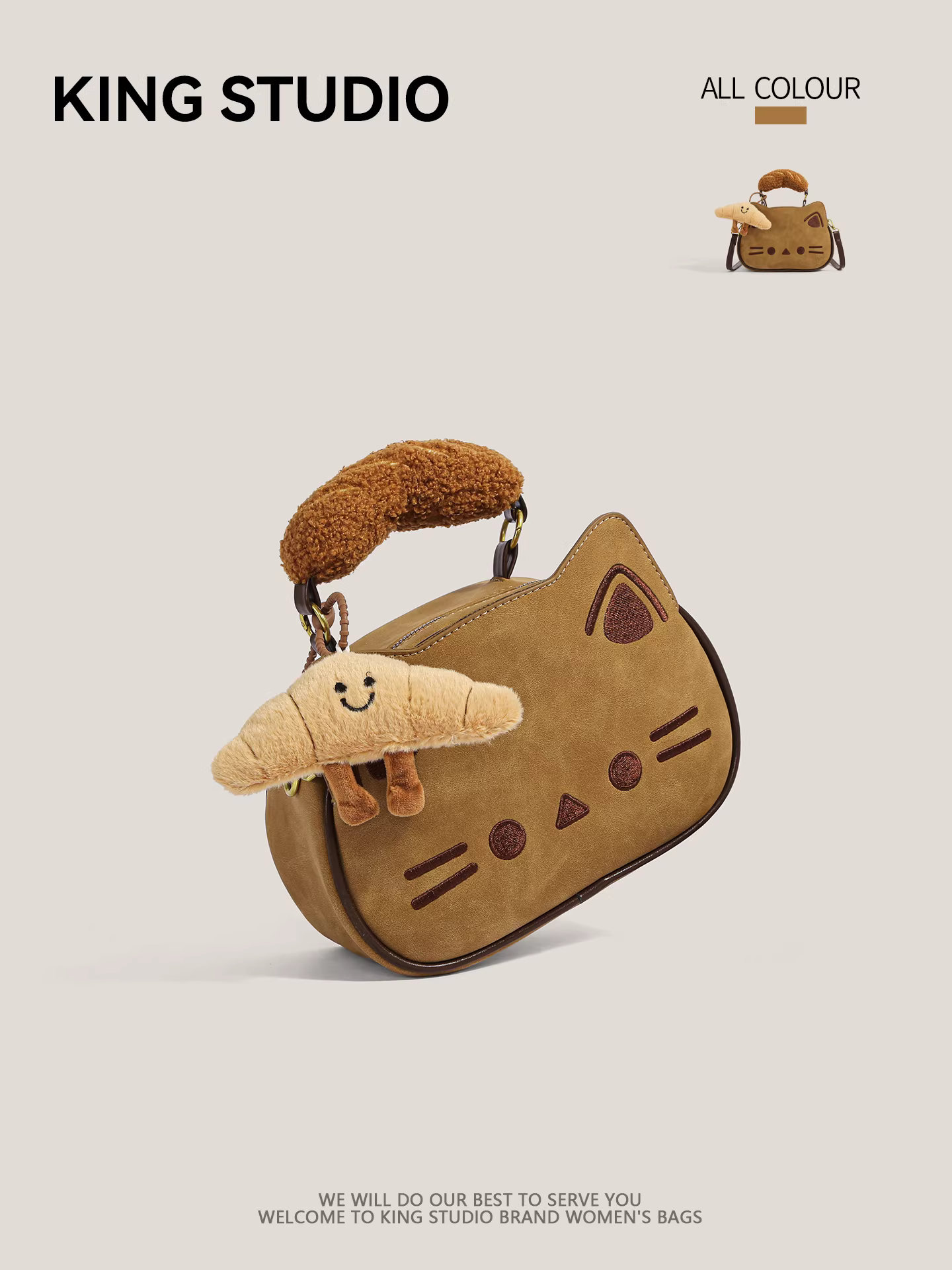 Túi xách mèo con dễ thương dành cho nữ, mẫu mới thu đông 2025, thiết kế độc đáo theo xu hướng, túi đeo vai retro đa năng, túi đeo chéo