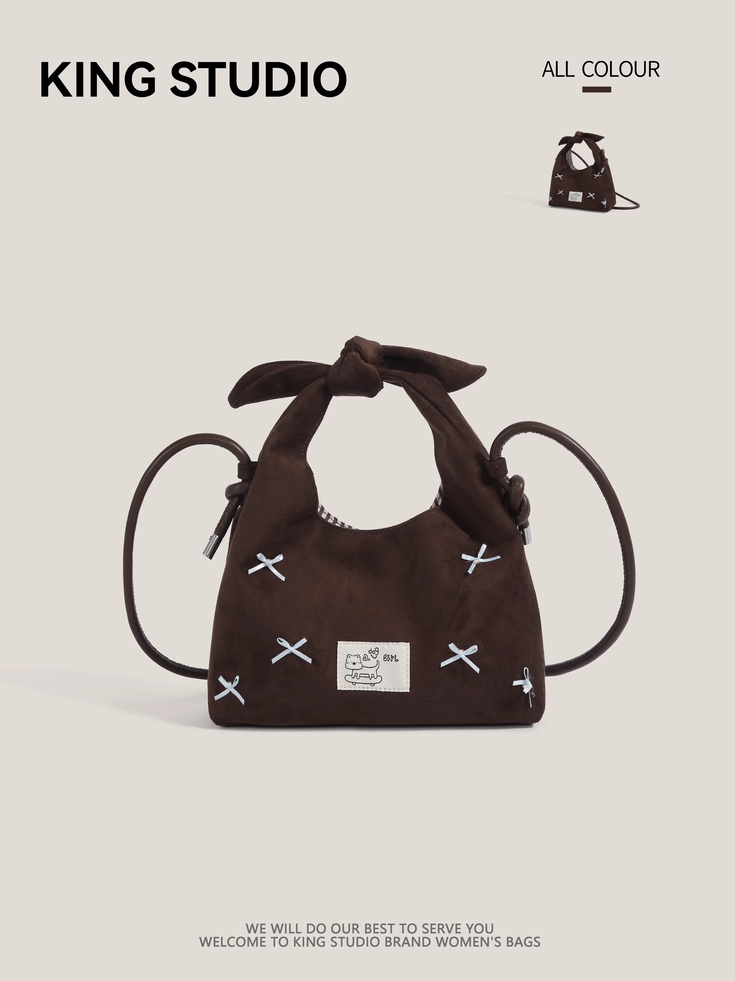 Túi xách nơ nữ mùa thu đông 2025, kiểu dáng mới lạ, retro, đa năng, đeo vai, đeo chéo, kiểu bánh bao