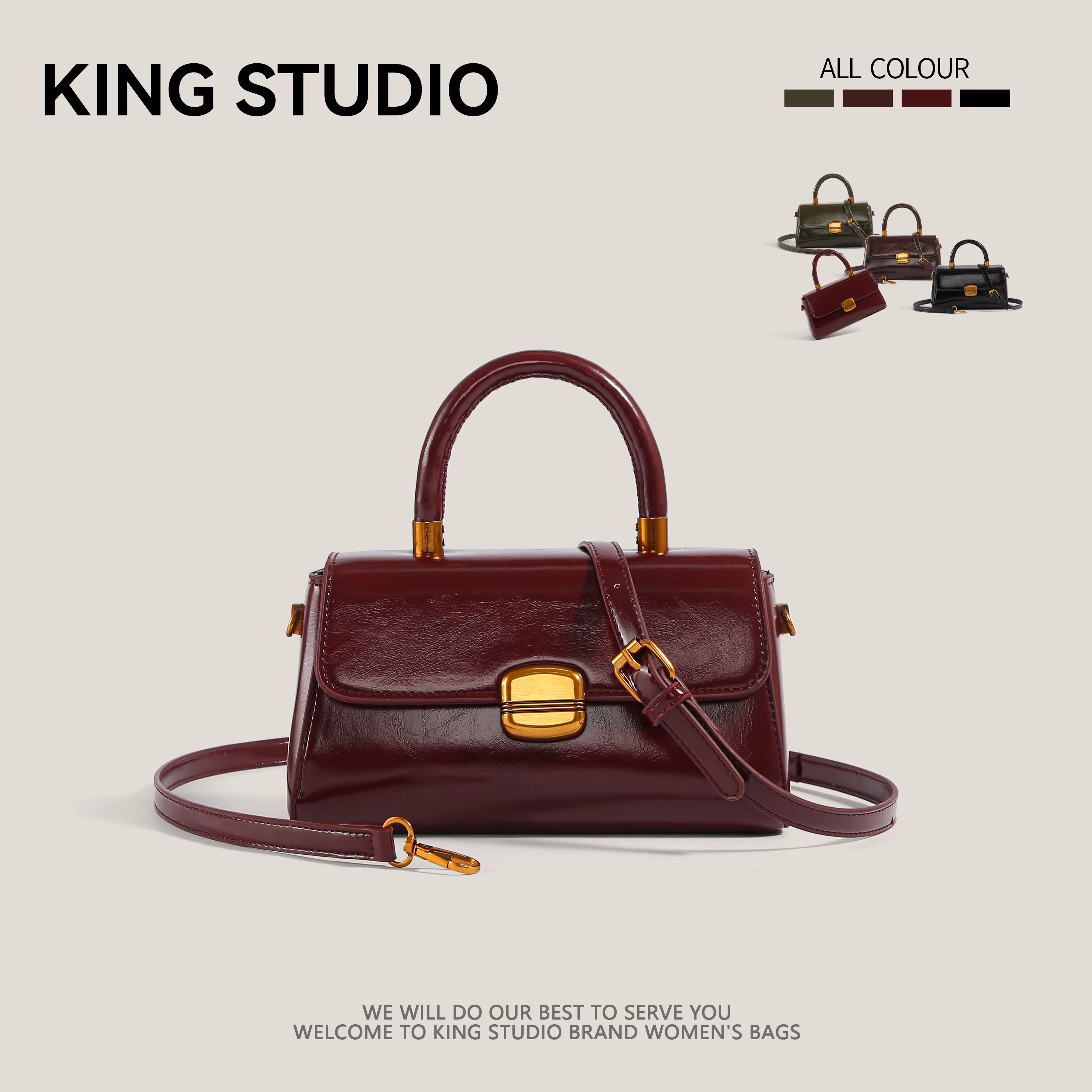 Túi xách nữ cao cấp phong cách retro, túi đeo vai thời thượng thu đông 2025, túi vuông nhỏ đa năng, phong cách thường ngày.