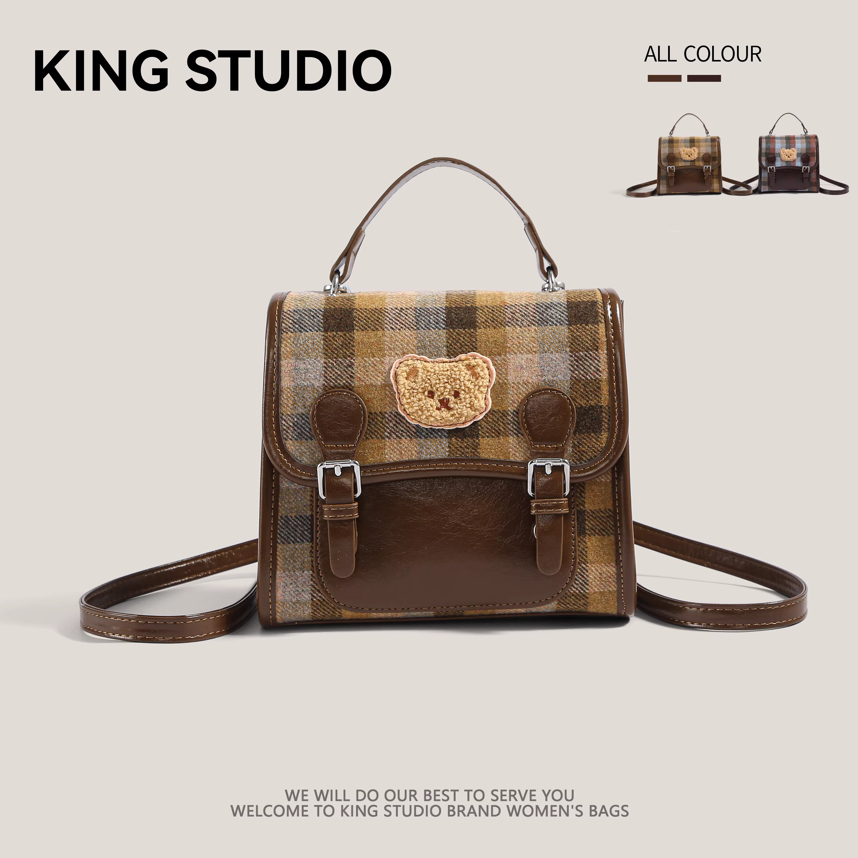 Ba lô kẻ caro phong cách học sinh dành cho nữ, mẫu mới thu đông 2025, kiểu Hàn Quốc thời thượng, retro, túi tote đi học