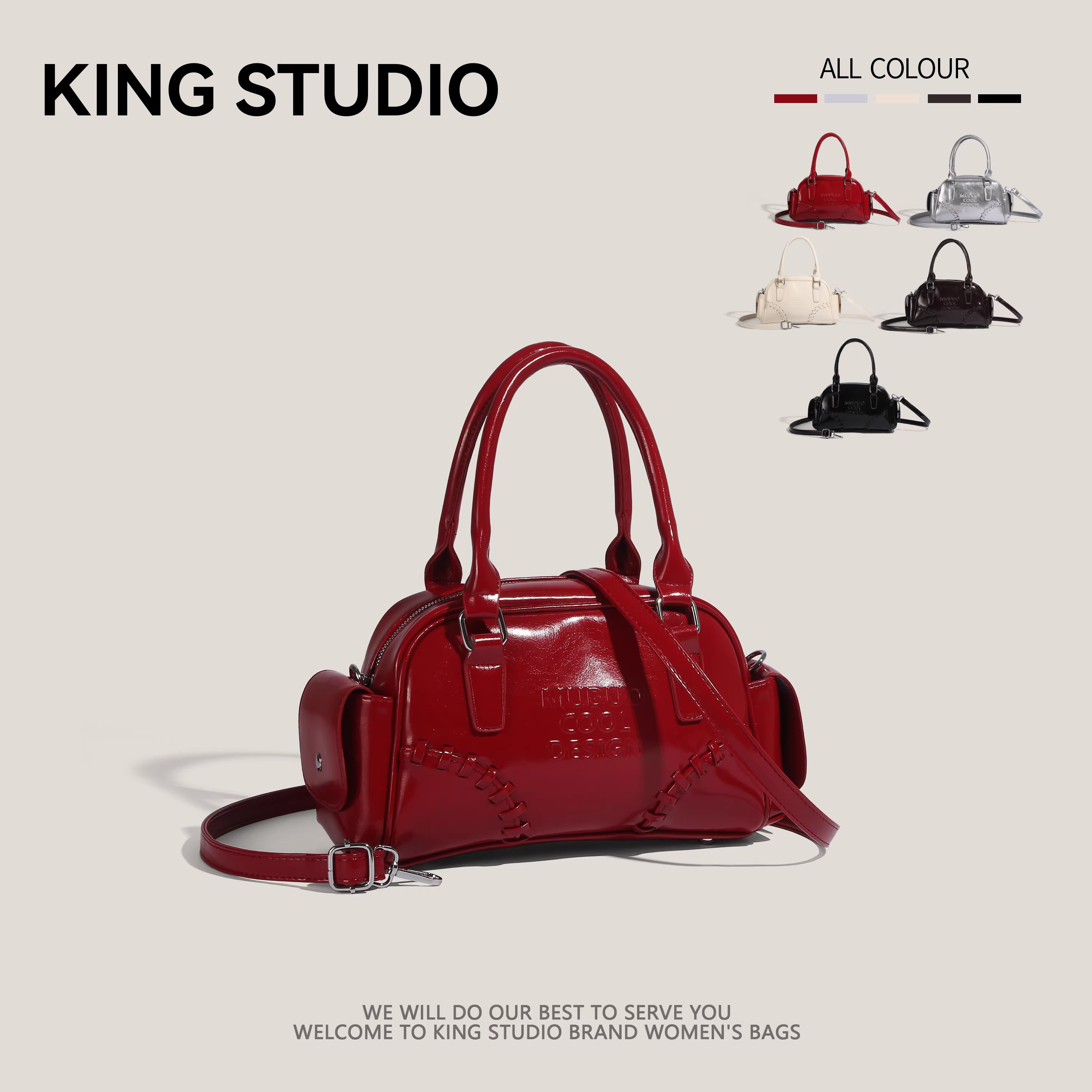 Túi bowling Hàn Quốc dành cho nữ 2025, mẫu mới thời thượng, dung tích lớn, đeo nách, đeo vai, đeo chéo