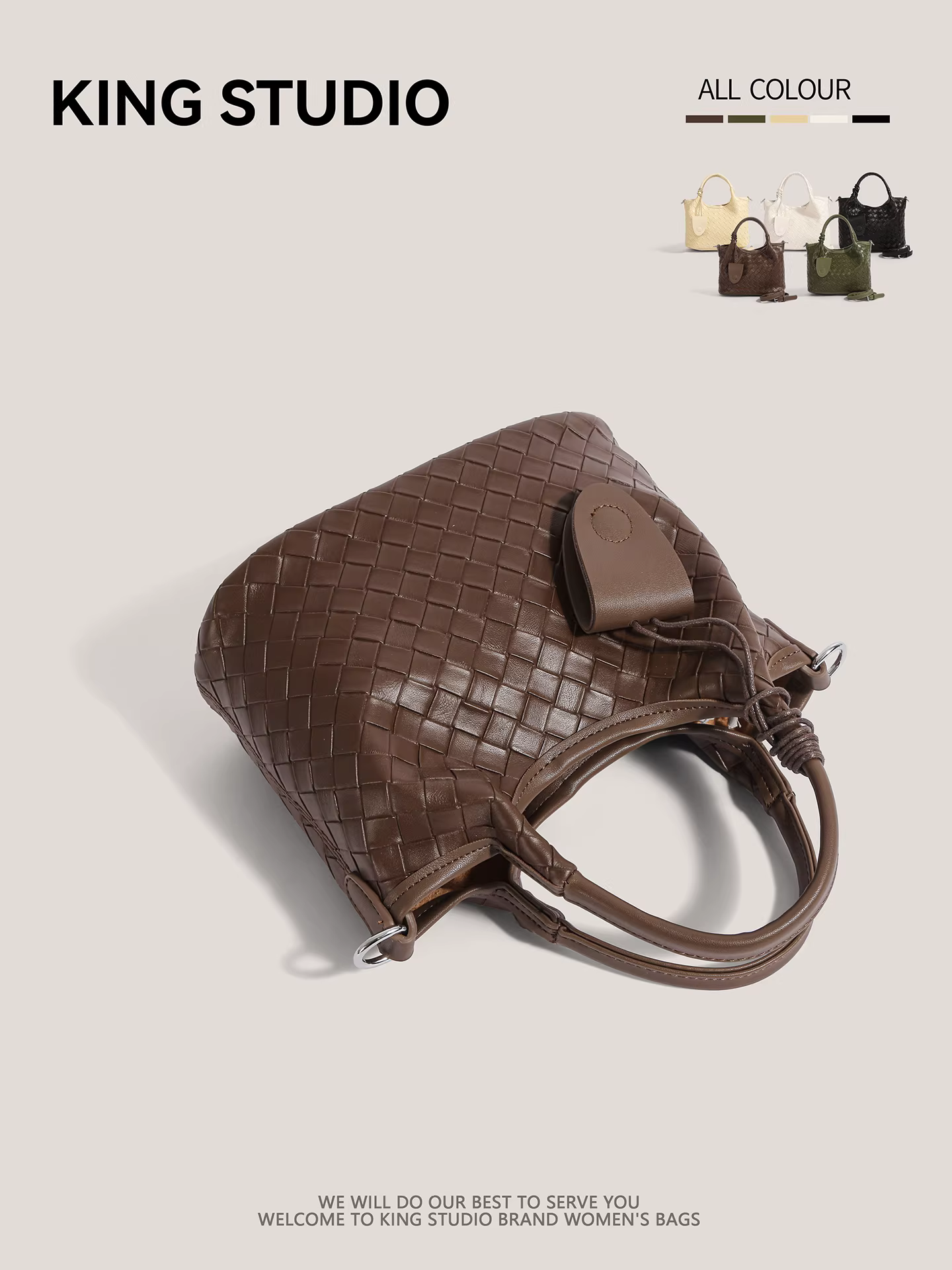 Túi xách dệt cao cấp dành cho nữ mùa thu đông 2025, kiểu dáng retro thời trang mới, đa năng, đeo vai, đeo chéo