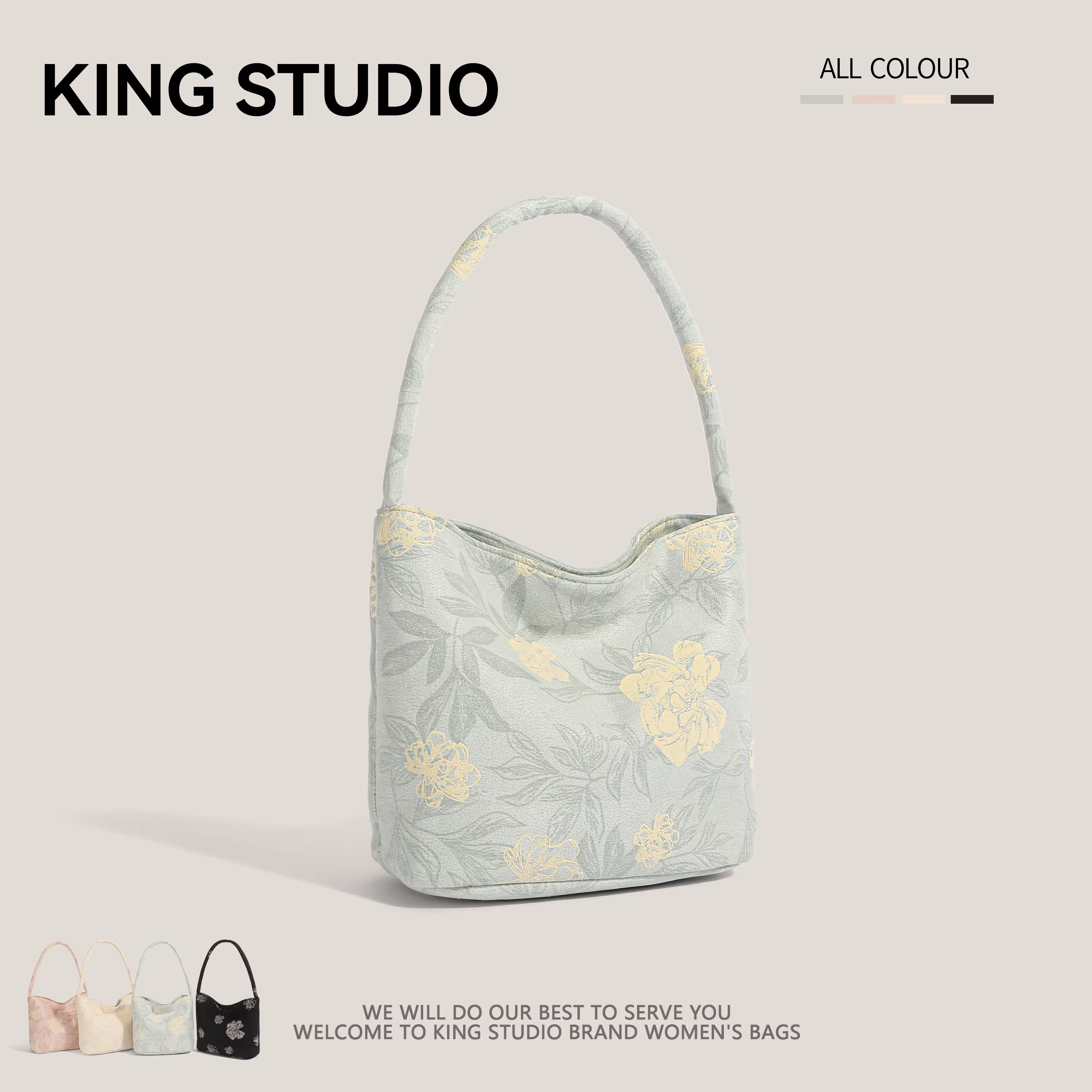 Túi xách nữ kiểu Trung Quốc mới năm 2025, thời trang thêu họa tiết hoa, đeo chéo, đeo vai, túi đeo vai đi làm