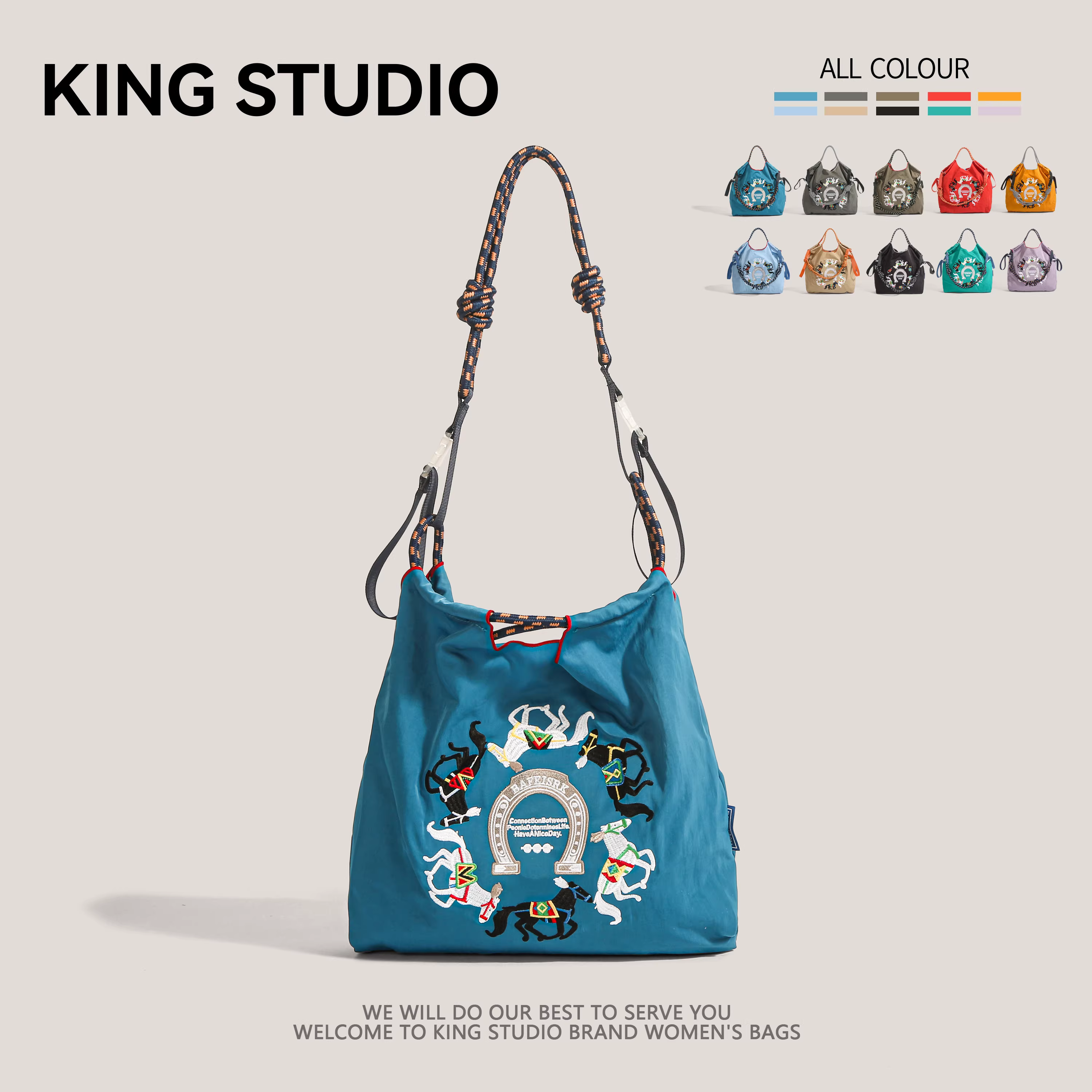 Túi mua sắm dung tích lớn có dây xích và thêu kiểu Nhật, tương tự phong cách của Gao Yuanyuan, túi tote thân thiện với môi trường dành cho học sinh và phụ nữ đi làm.