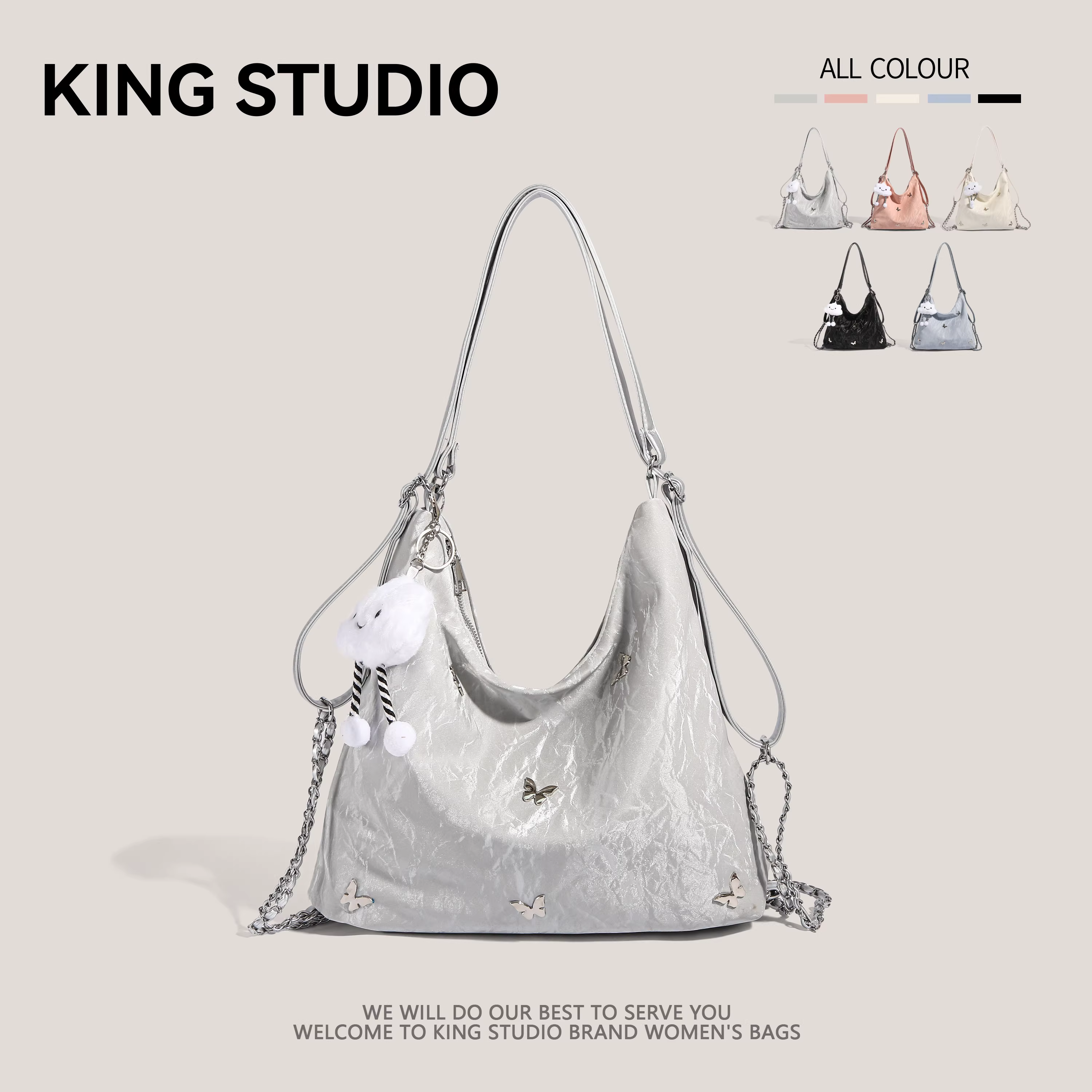 Túi xách bướm cỡ lớn dành cho nữ, mẫu mới hè 2025, cao cấp, phong cách độc đáo, túi tote đi làm, đeo vai đôi, đeo vai đơn, đeo chéo