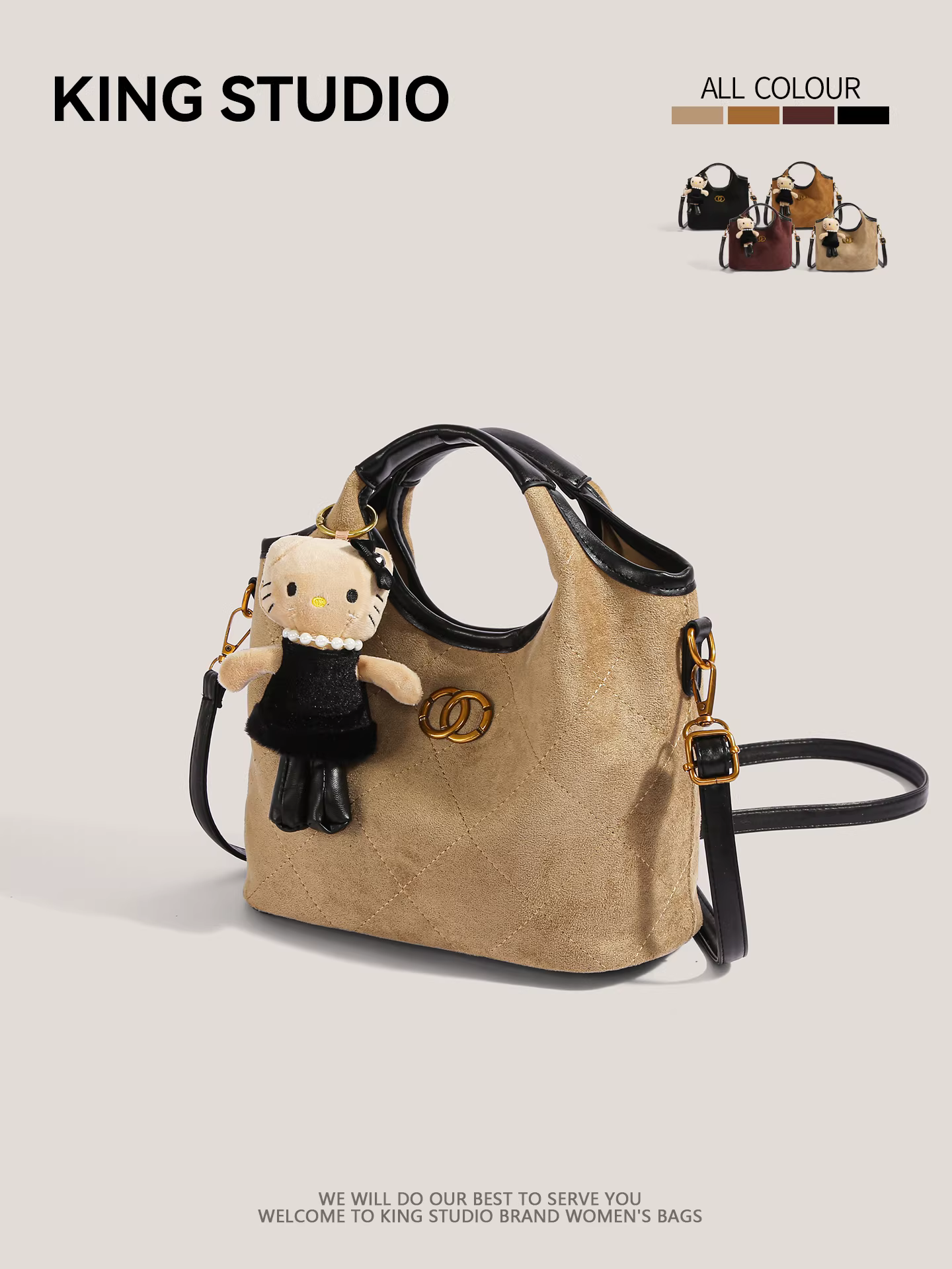 Túi tote da lộn cỡ lớn dành cho nữ, mẫu mới 2025, thời trang đa năng, đeo chéo, cầm tay, đeo vai, kiểu dáng xô