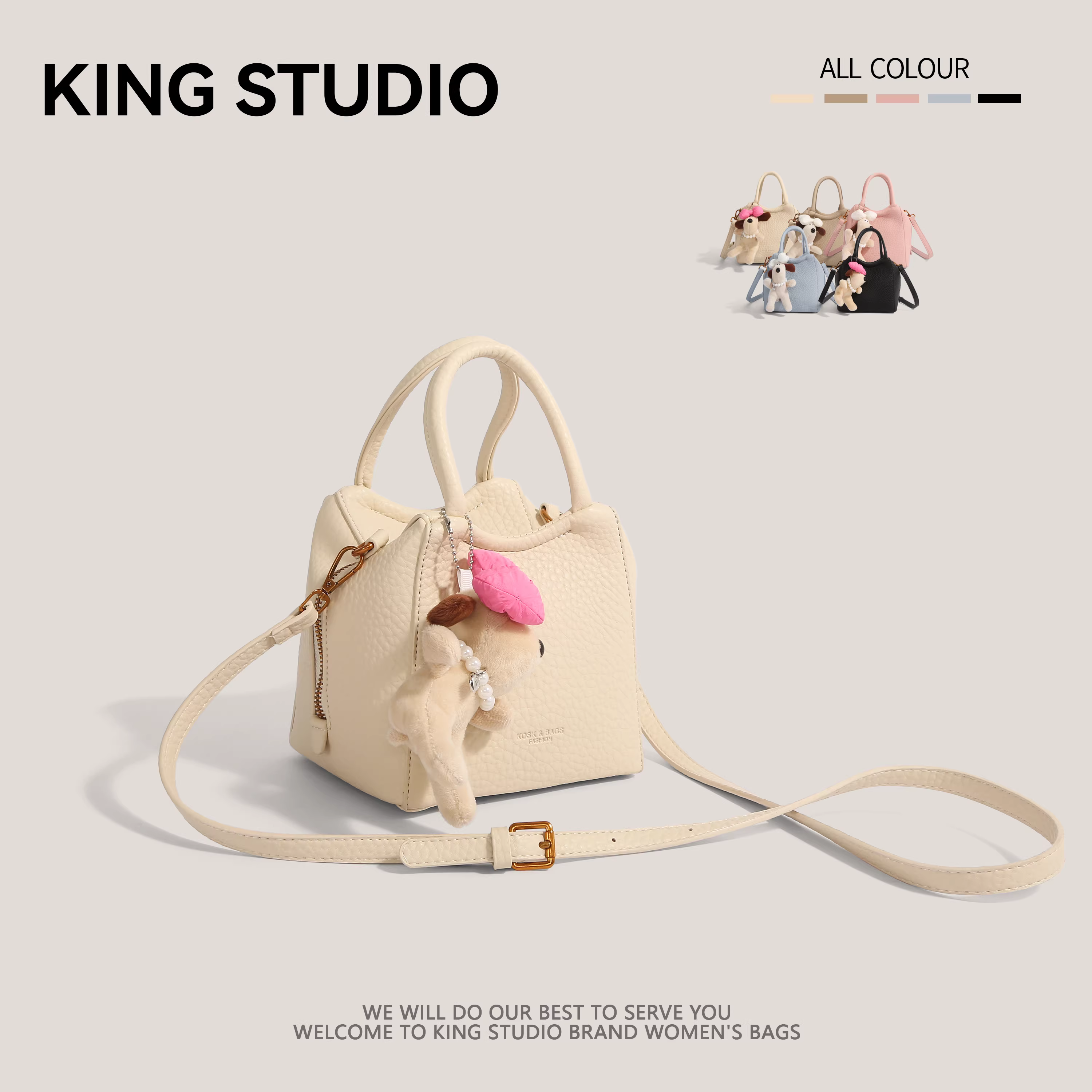 Túi xách họa tiết vải lychee Hàn Quốc dành cho nữ, mẫu mới 2025, thời trang xuân/hè, kiểu dáng xô, đa năng, đeo chéo