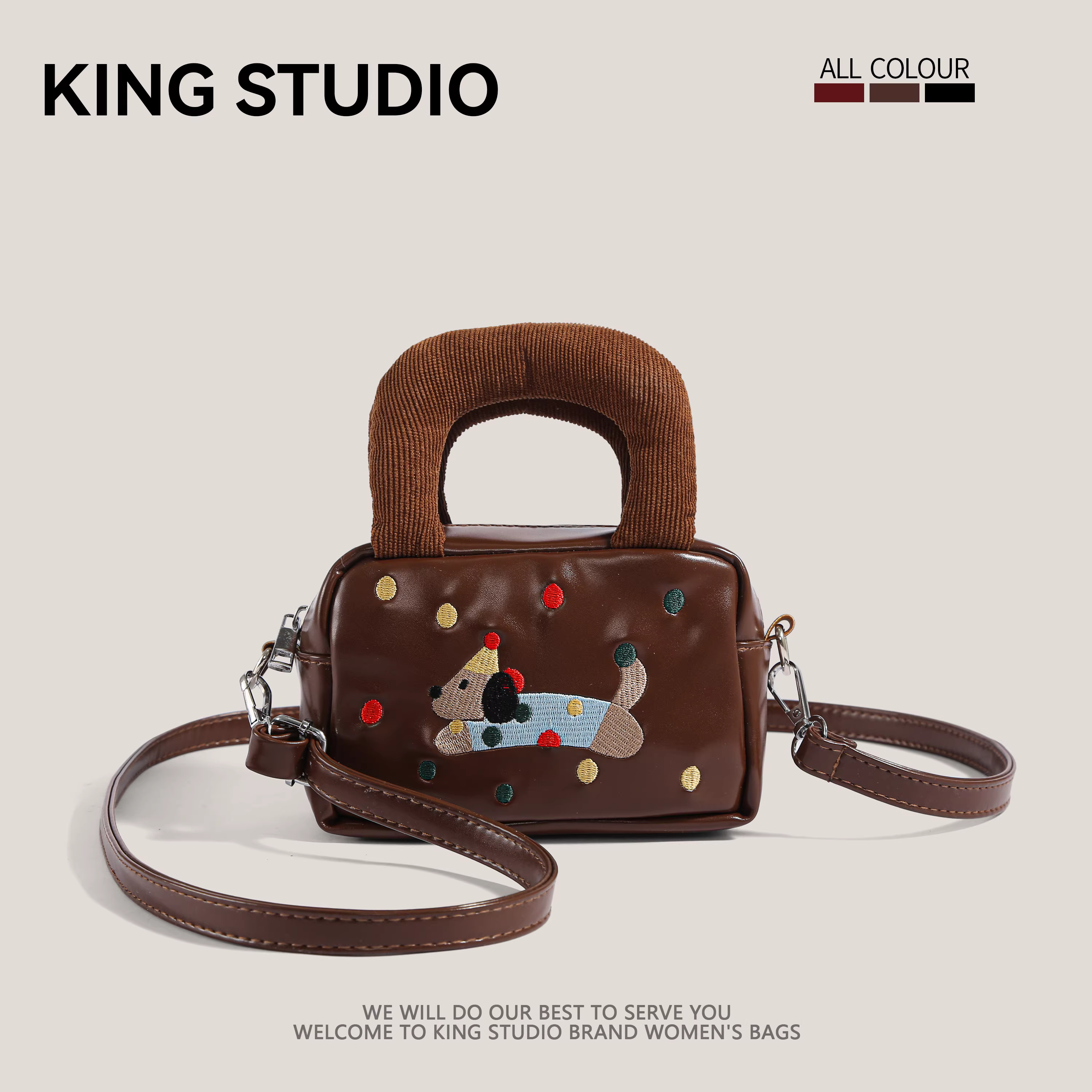 Túi xách chó Dachshund thời thượng dành cho nữ 2025, thiết kế độc đáo, đa năng, đeo vai, đeo chéo, túi vuông nhỏ