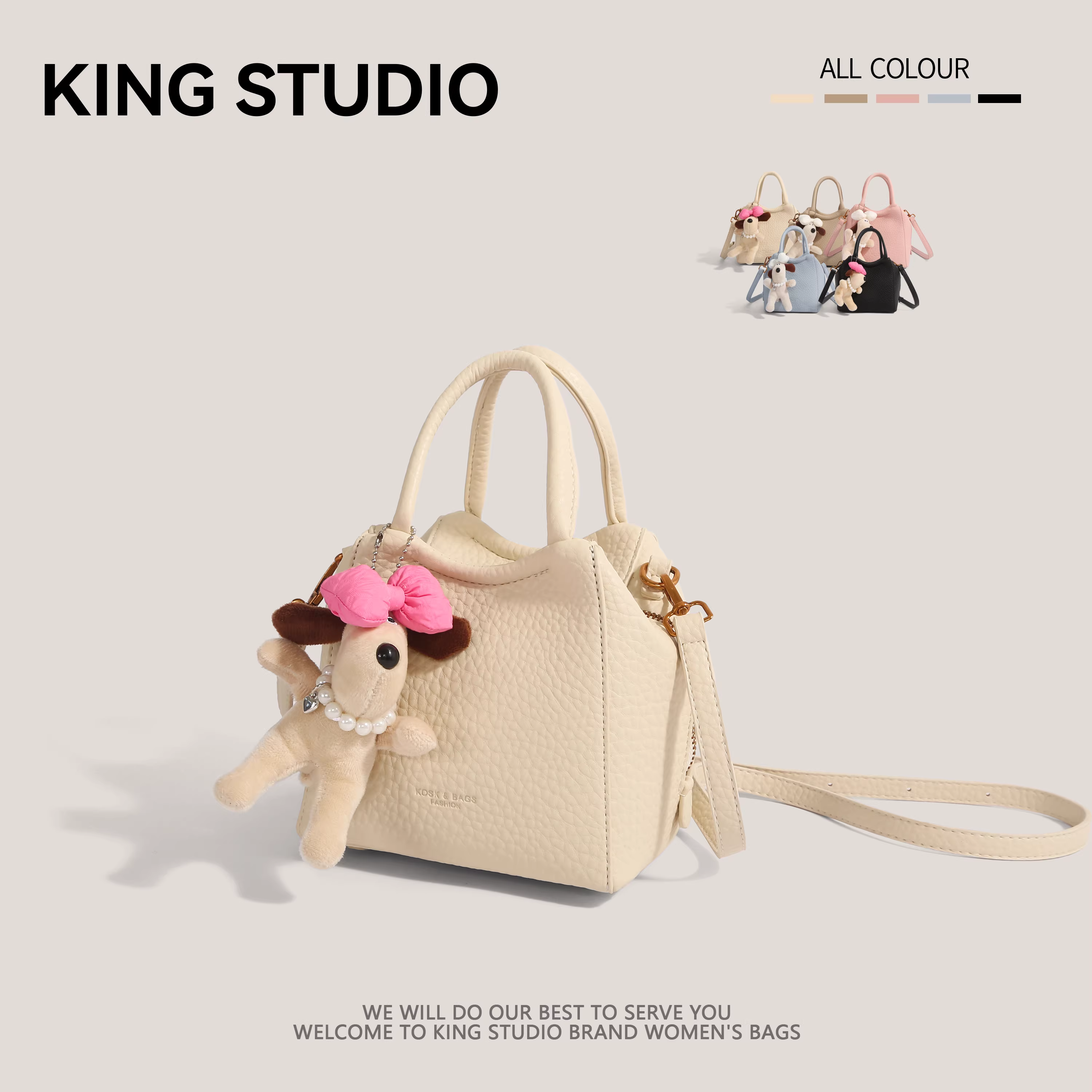 Túi xách họa tiết vải lychee Hàn Quốc dành cho nữ, mẫu mới 2025, thời trang xuân/hè, kiểu dáng xô, đa năng, đeo chéo