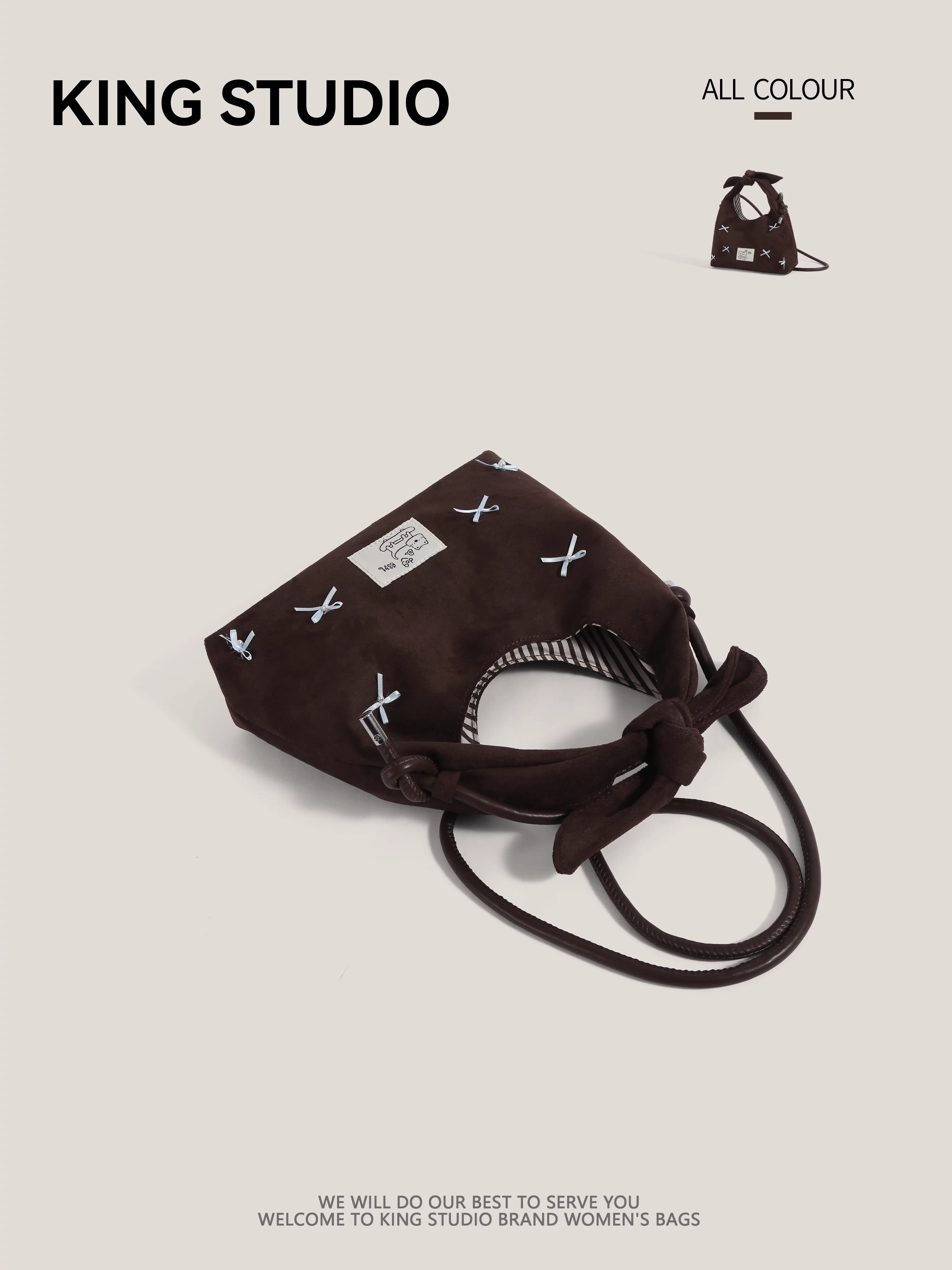 Túi xách nơ nữ mùa thu đông 2025, kiểu dáng mới lạ, retro, đa năng, đeo vai, đeo chéo, kiểu bánh bao