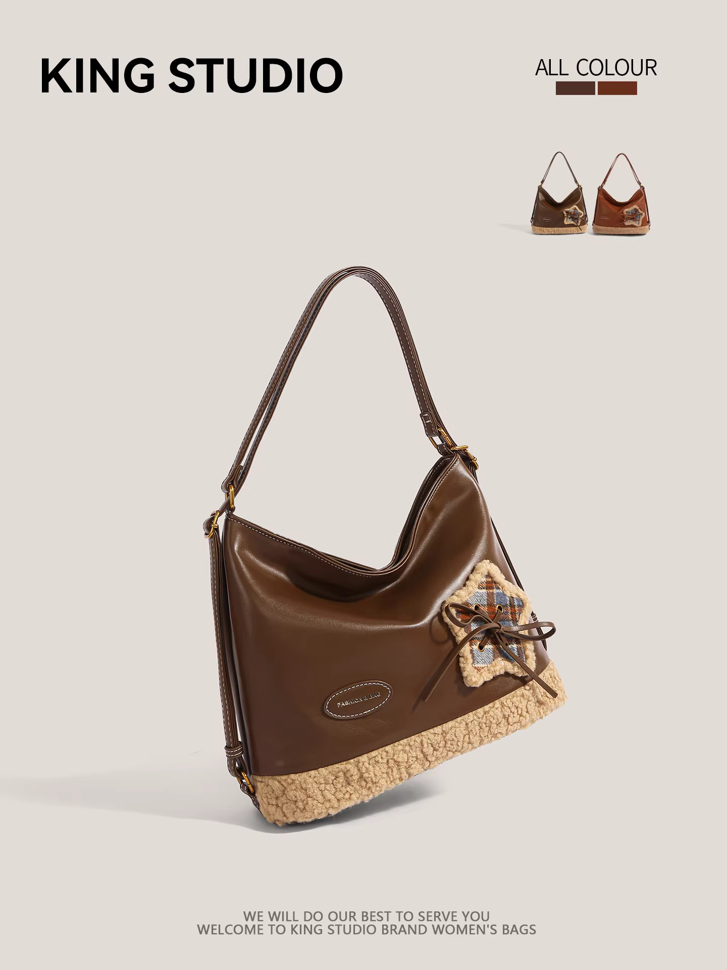 Ba lô lông thú cỡ lớn dành cho nữ, mẫu mới thu đông 2025, thời trang cá tính, túi đeo vai đi làm, balo