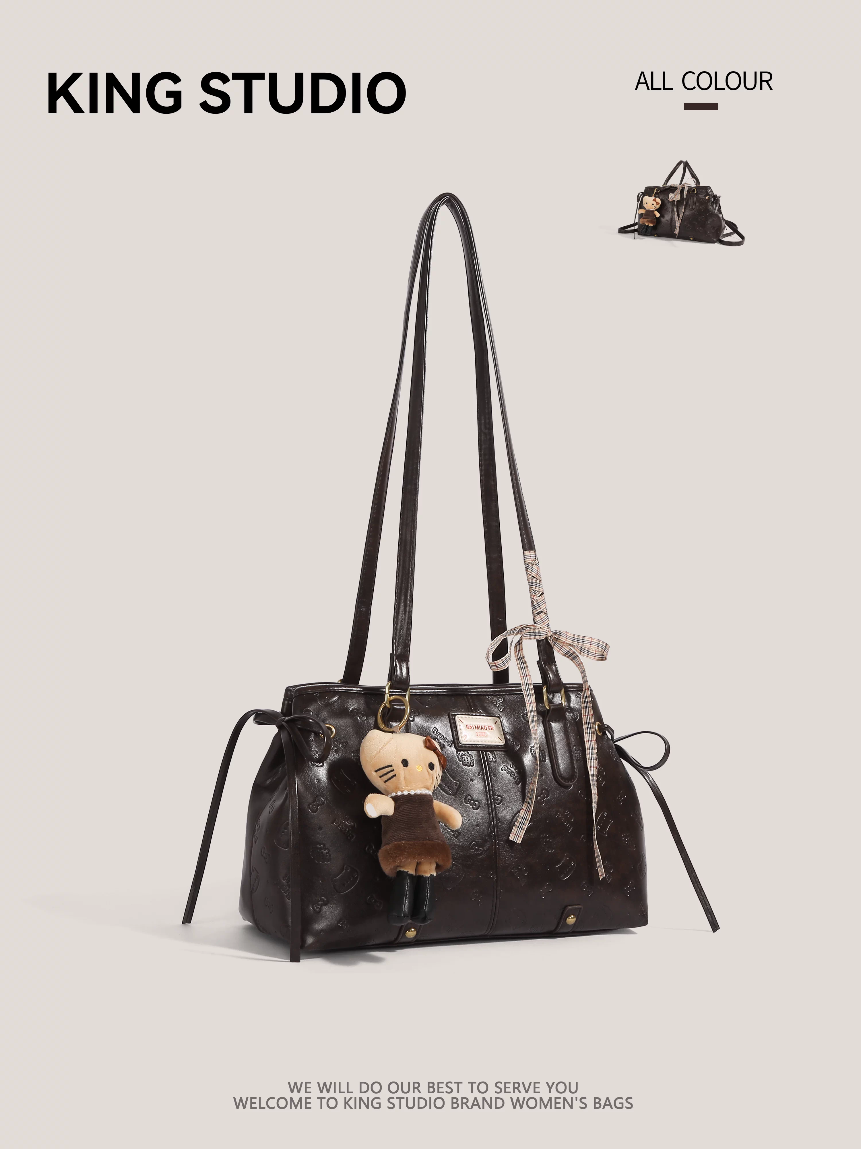 Túi xách nữ cỡ lớn, mẫu mới thu đông 2025, dành cho học sinh, sinh viên và đi làm, đa năng, có thể đeo vai, đeo chéo, hoặc làm balo