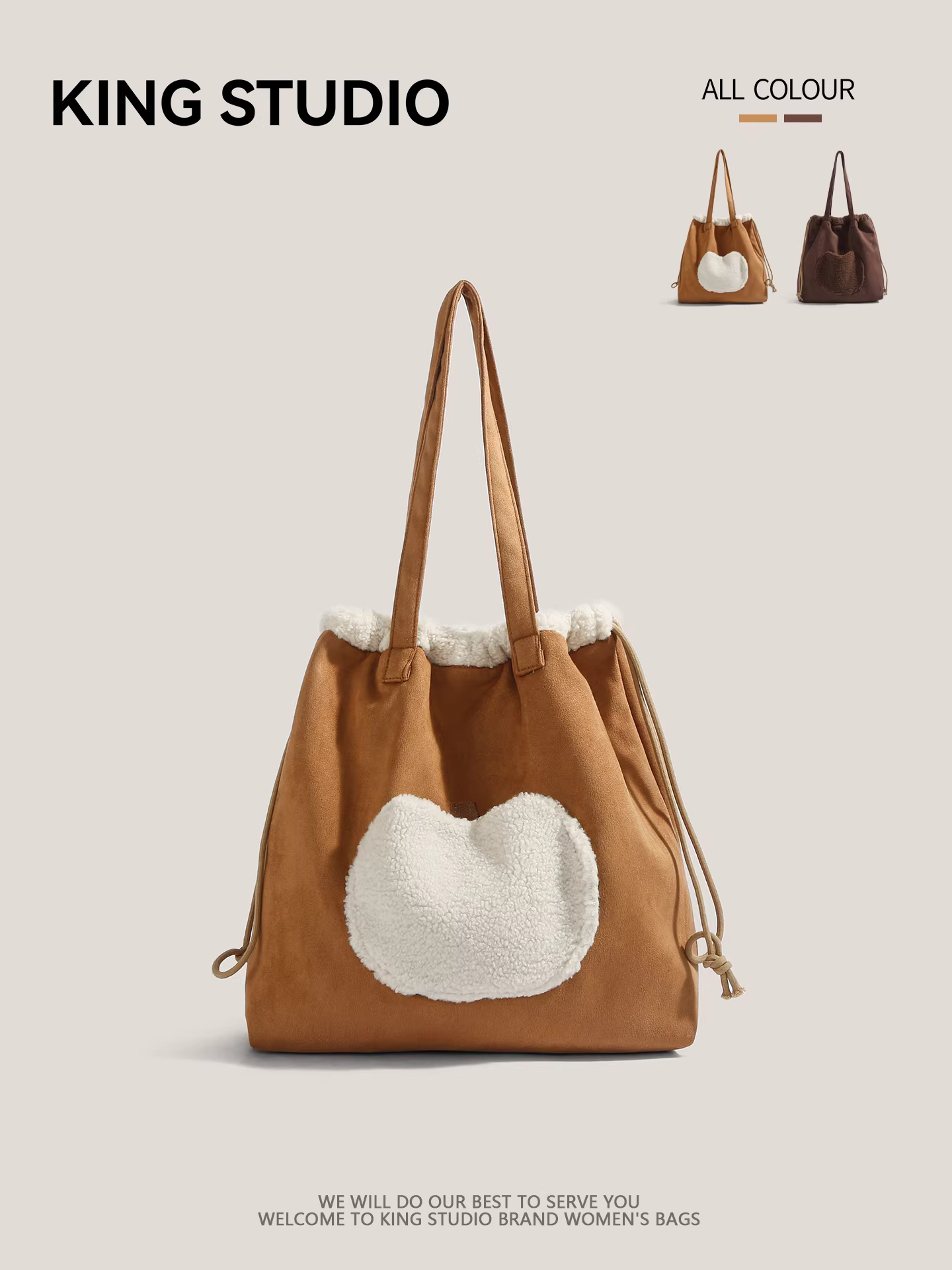 Túi xách da lộn retro dung tích lớn dành cho nữ, kiểu dáng mới 2025, đa năng, đeo vai, thích hợp đi làm và đi học, túi tote