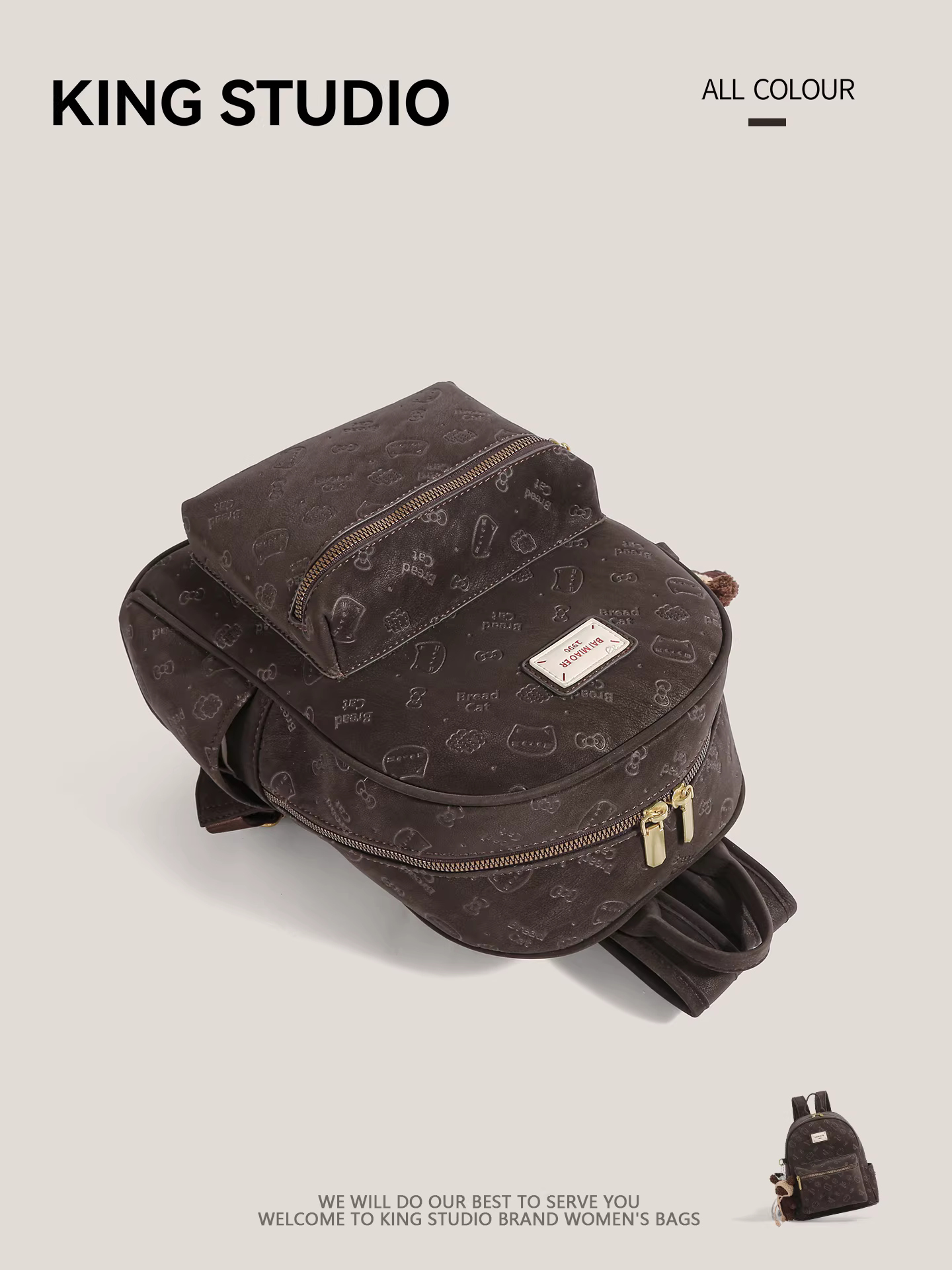 Ba lô mèo dễ thương phong cách retro dành cho nữ 2025, mẫu mới thời thượng, dung tích lớn, đa năng, thích hợp đi làm, đi học