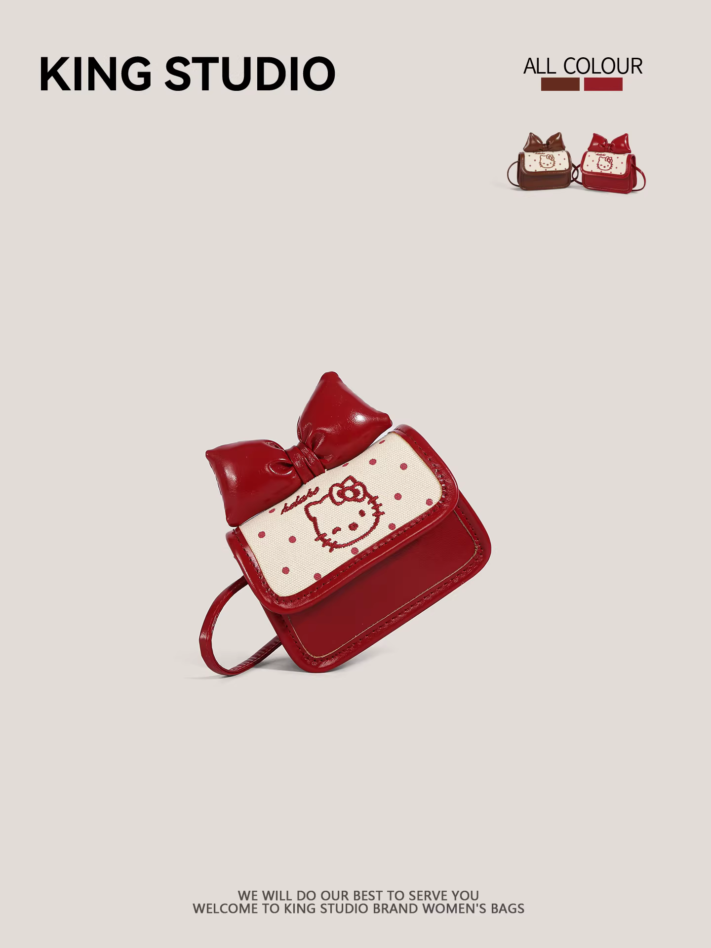 Túi vuông nhỏ hình Hello Kitty dễ thương dành cho nữ, mẫu mới 2026, túi đeo chéo mini hoạt hình Hello Kitty