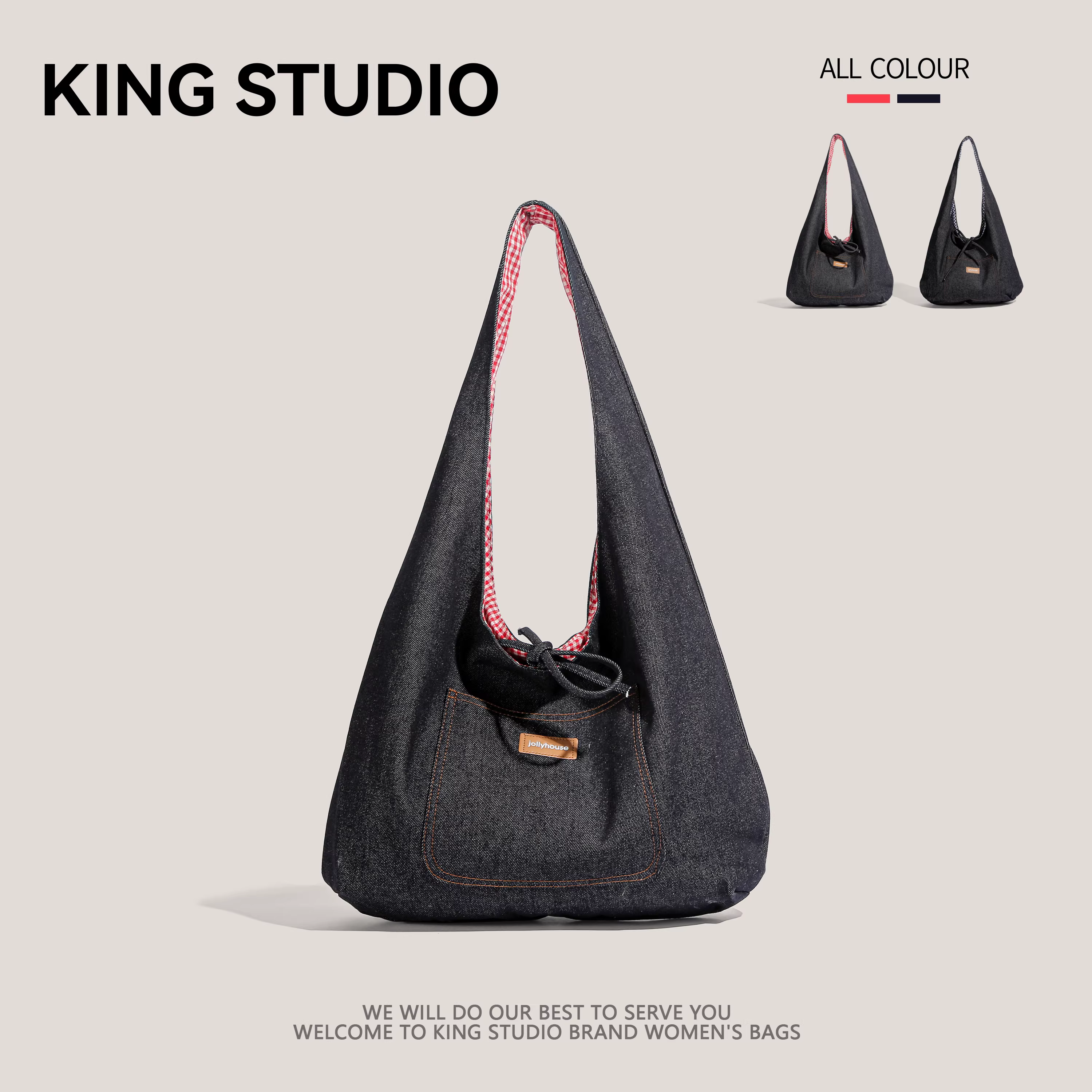 Túi vải bố kẻ caro thời trang dành cho nữ 2025, túi tote hai mặt đa năng, dung tích lớn, tiện dụng đi làm, đeo vai