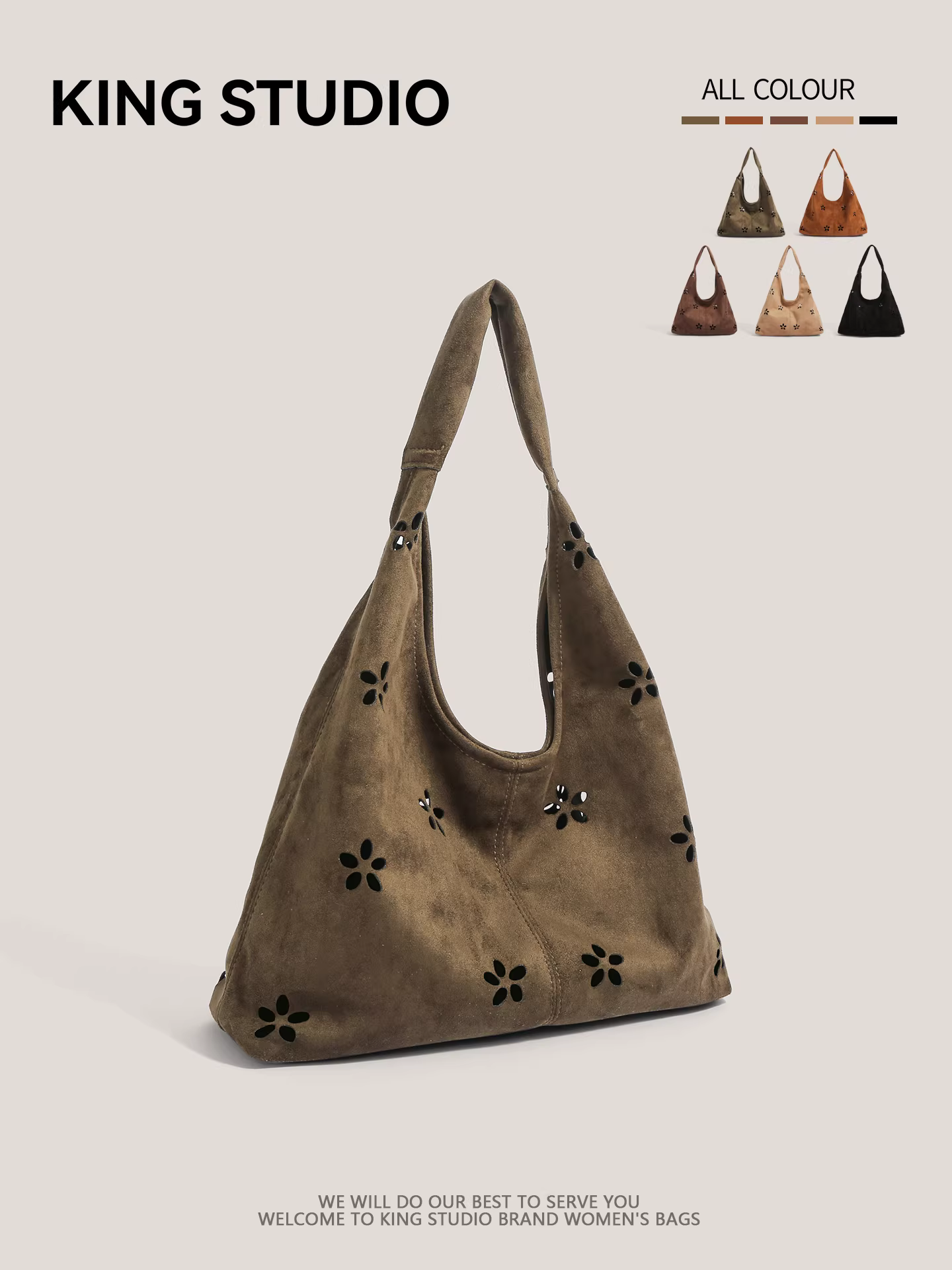 Túi đeo nách nữ thời trang Hàn Quốc thu đông 2025 mới, kiểu dáng khoét lỗ, đa năng, dùng làm túi đi làm