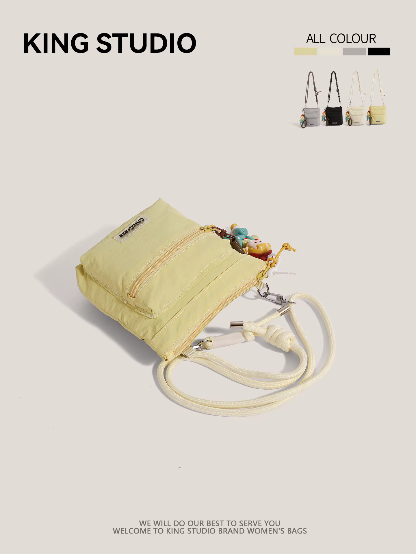 Túi đeo chéo nhỏ bằng nylon siêu hot mùa hè dành cho nữ 2025, kiểu dáng mới, nhẹ, đa năng, đựng điện thoại mini