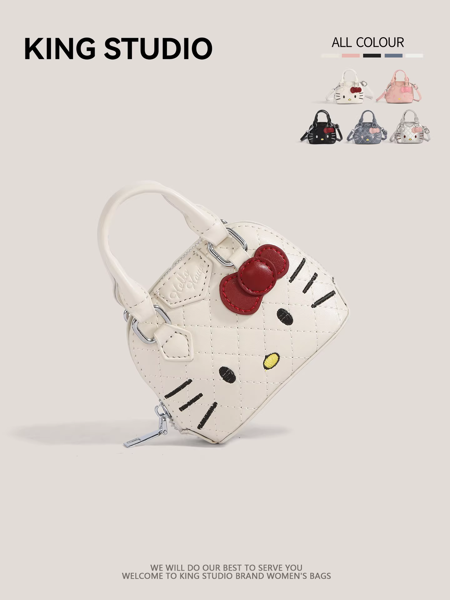 Túi Hello Kitty dễ thương dành cho nữ, mẫu mới 2025, thời trang hoạt hình, túi đeo chéo mini đa năng