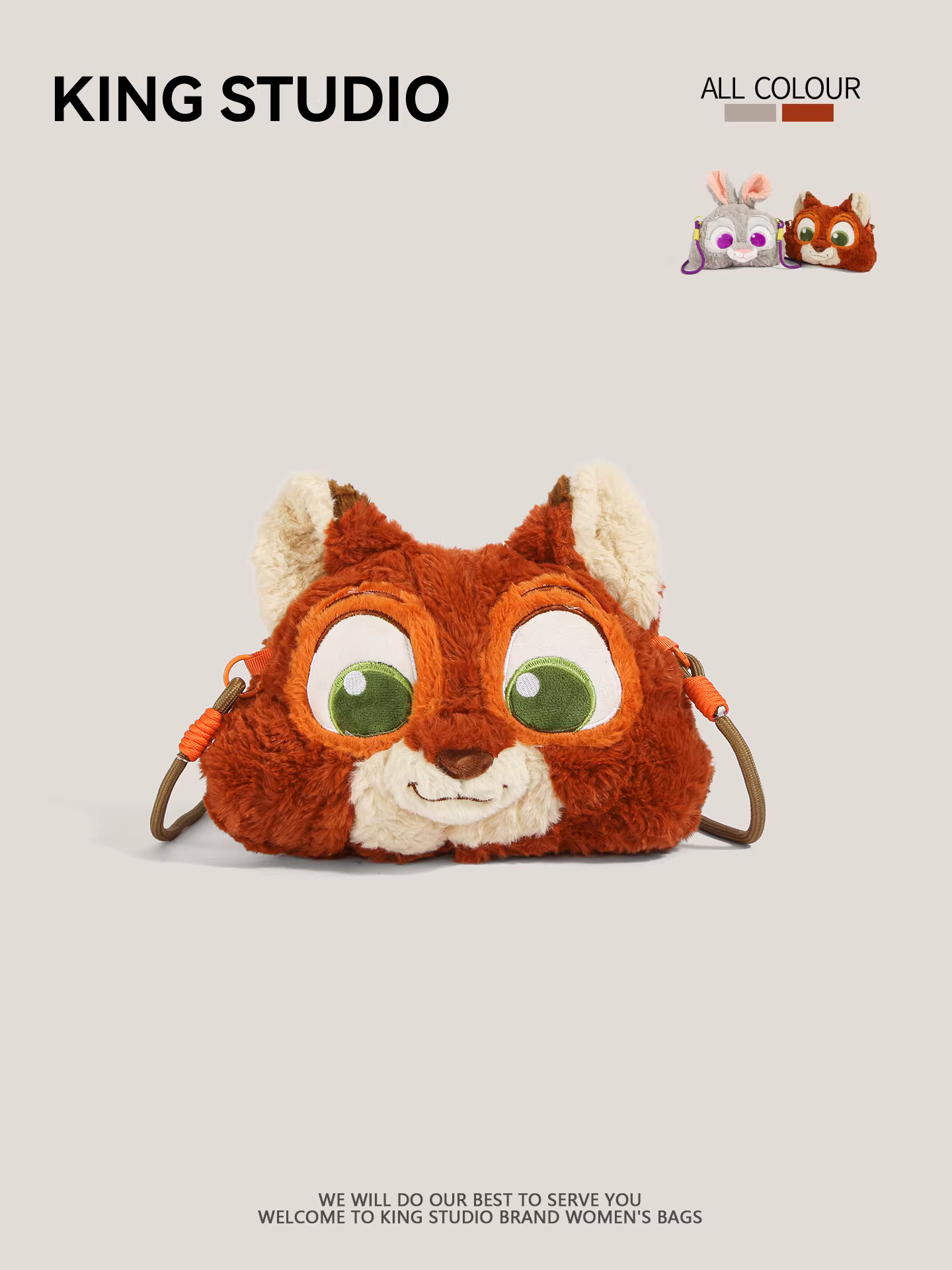 Túi lông thú Judy Nick Fox Zootopia 2026 mới dễ thương hoạt hình, đeo vai/chéo