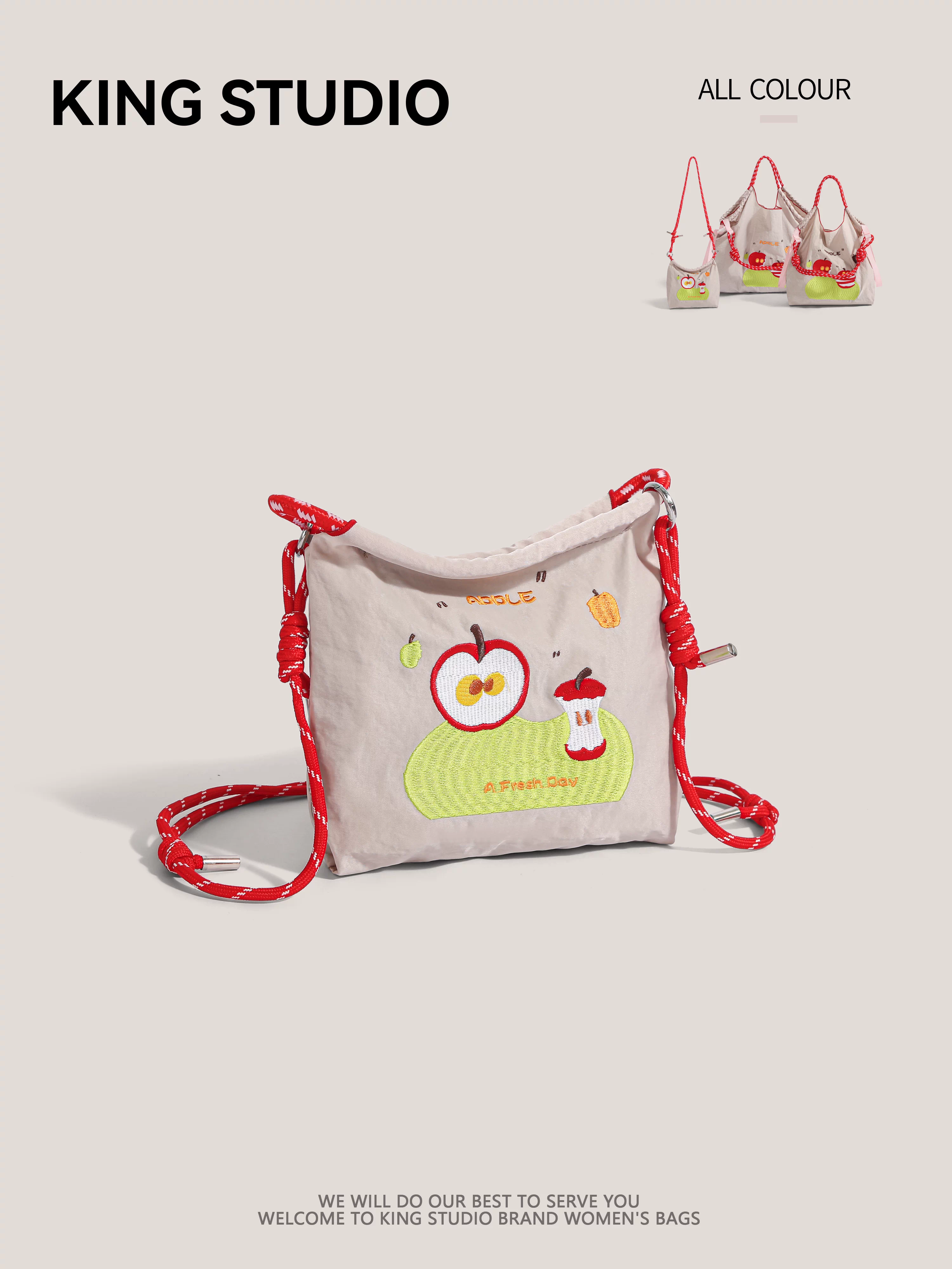 Túi mua sắm thân thiện với môi trường thêu dây chuyền kiểu Nhật, túi nylon, túi tote mini, túi đựng điện thoại, túi đeo chéo một vai