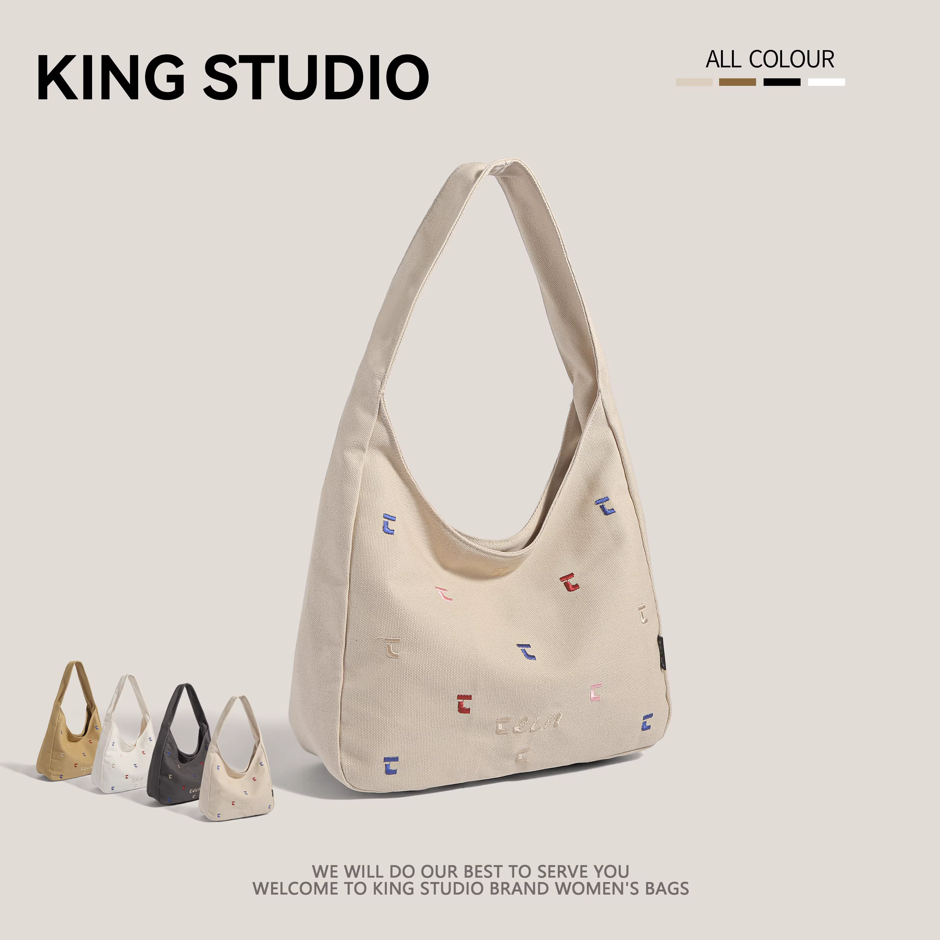 Túi dung tích lớn dành cho nữ 2025 túi đeo vai phong cách mới túi vải canvas đa năng thông thường dành cho sinh viên đại học túi tote đi học đi làm