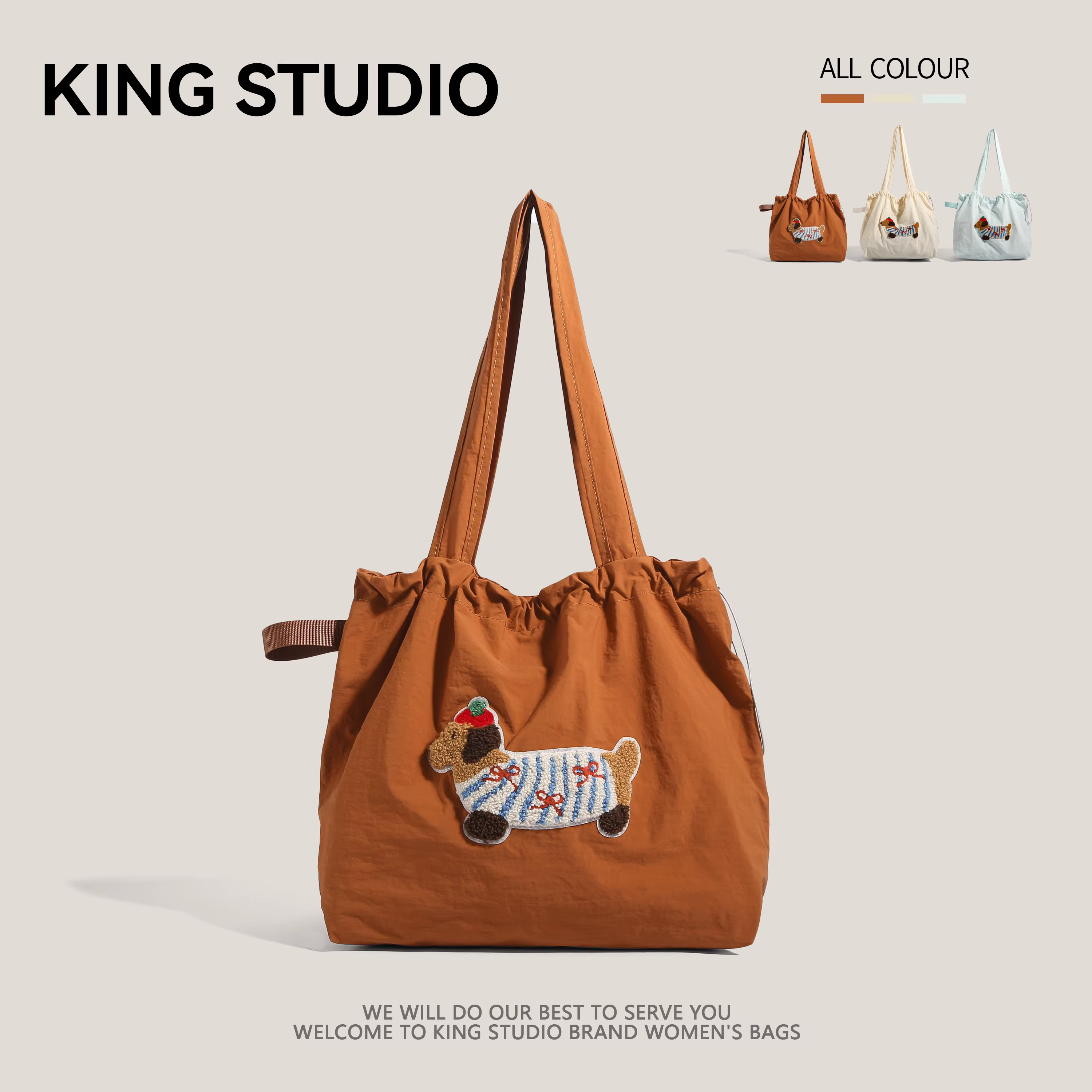 Túi vải canvas Dachshund Hàn Quốc dành cho nữ, sức chứa lớn, túi tote thông thường, đa năng cho học sinh, đi làm và mua sắm.