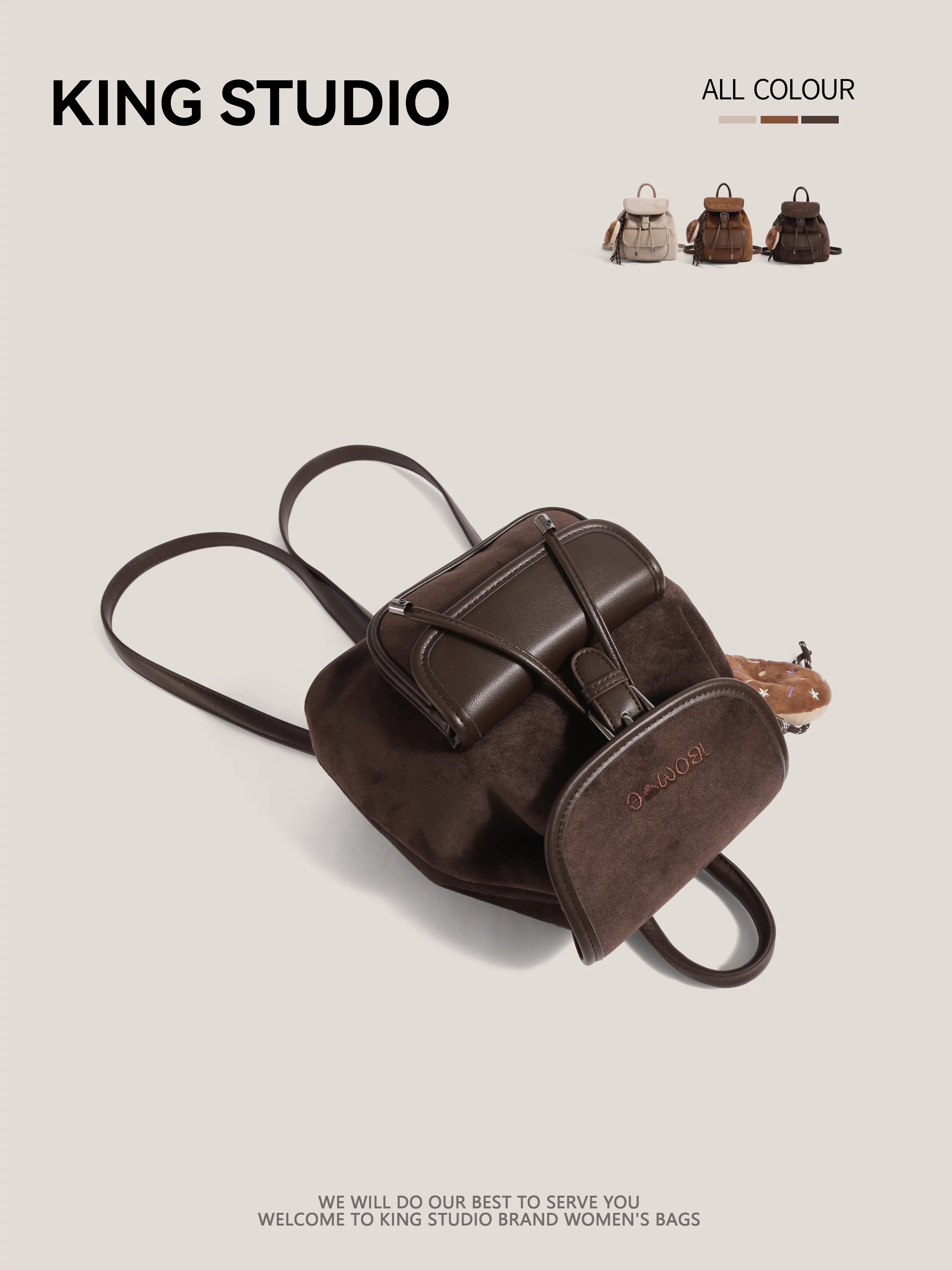 Ba lô da lộn retro phong cách độc đáo dành cho nữ, mẫu mới thu đông 2025, dung tích lớn, dùng đi làm, đi học, đi chơi.