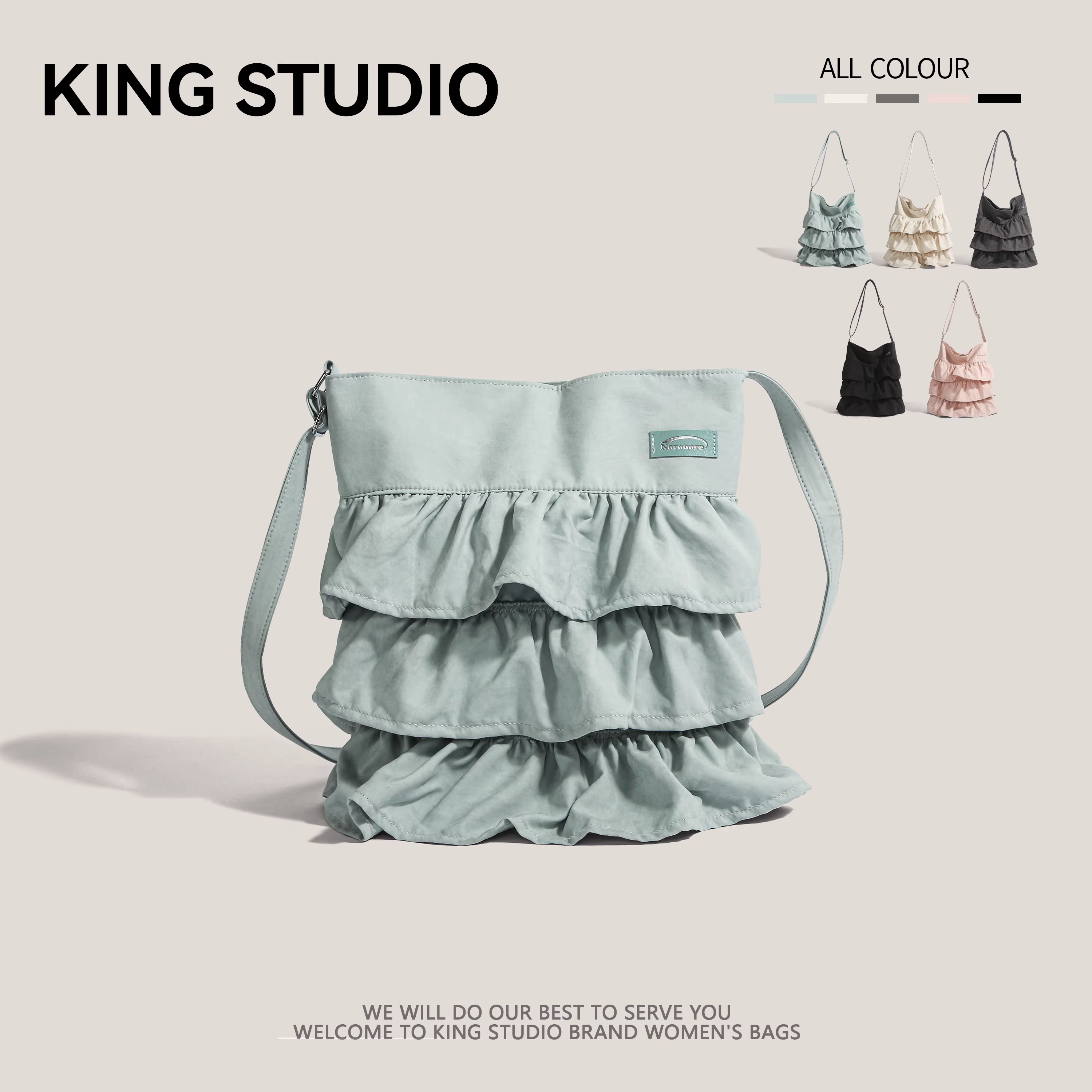 Túi vải kiểu váy xếp ly Hàn Quốc dành cho nữ, thời trang xuân/hè 2025, túi tote độc đáo, dung tích lớn, đeo chéo