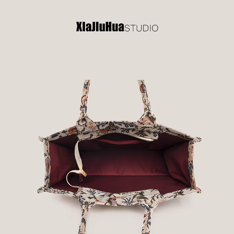 Túi tote thêu họa tiết DrinKing dành cho nữ, mẫu mới 2025, thời trang, đi làm, dung tích lớn, đeo vai