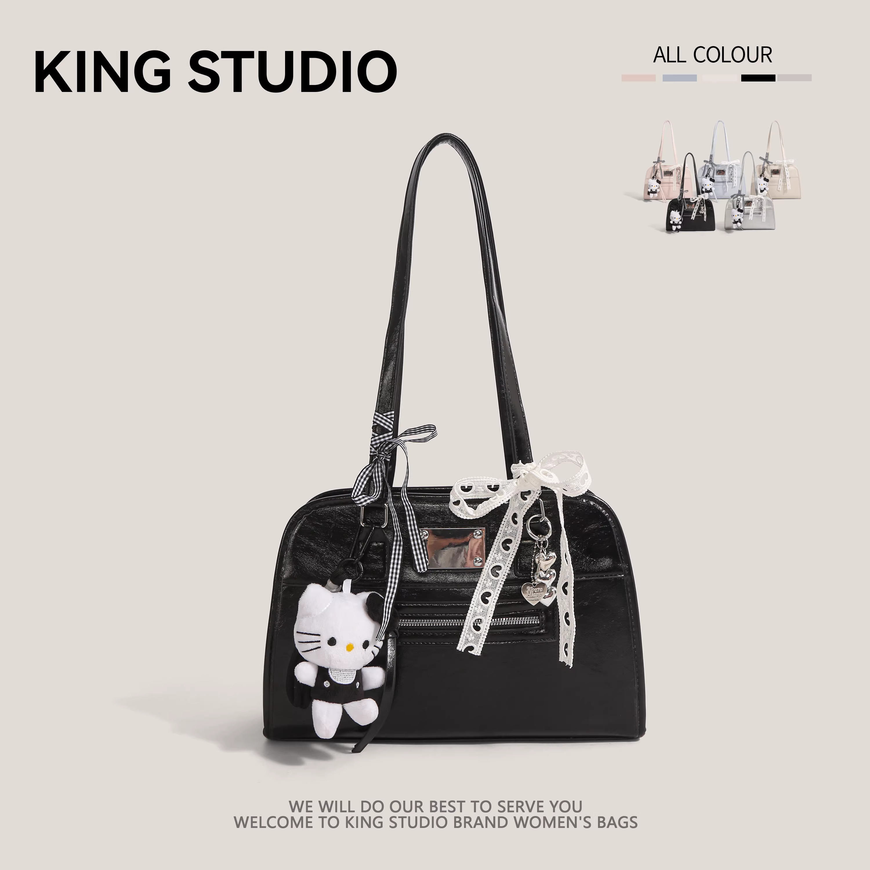 Ba lô ren nơ xinh xắn dành cho nữ 2025, túi tote thời trang Hàn Quốc mới, kiểu dáng hiện đại, dung tích lớn, kiểu cặp xách