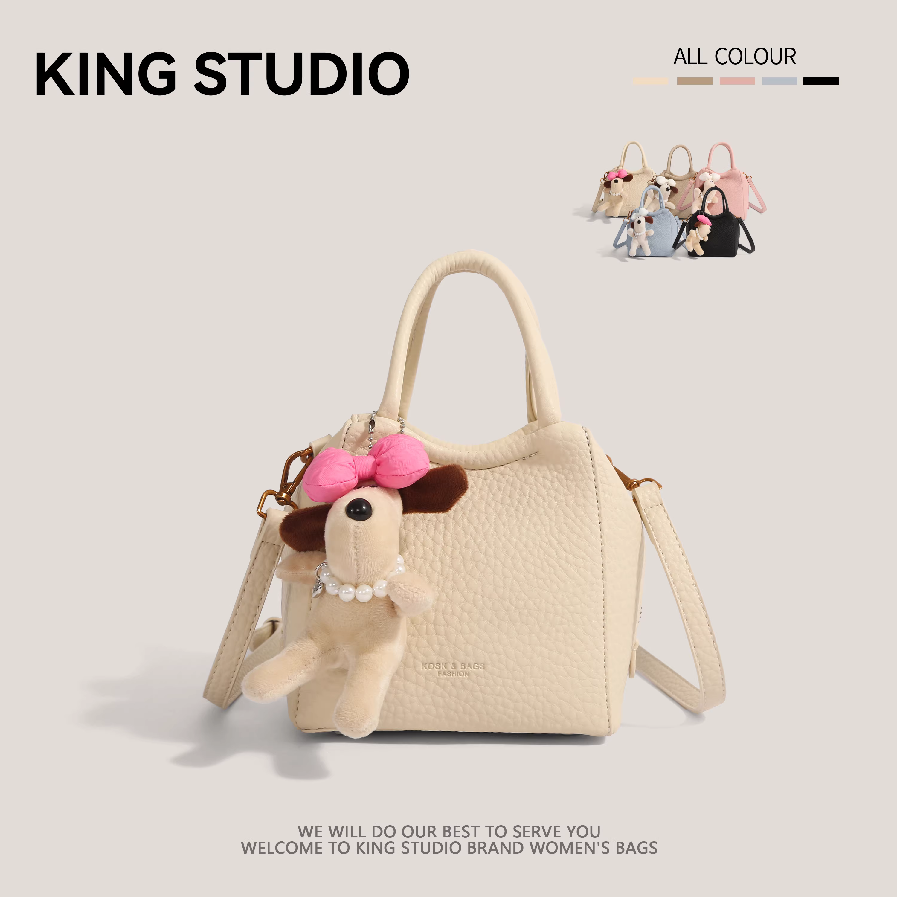 Túi xách họa tiết vải lychee Hàn Quốc dành cho nữ, mẫu mới 2025, thời trang xuân/hè, kiểu dáng xô, đa năng, đeo chéo