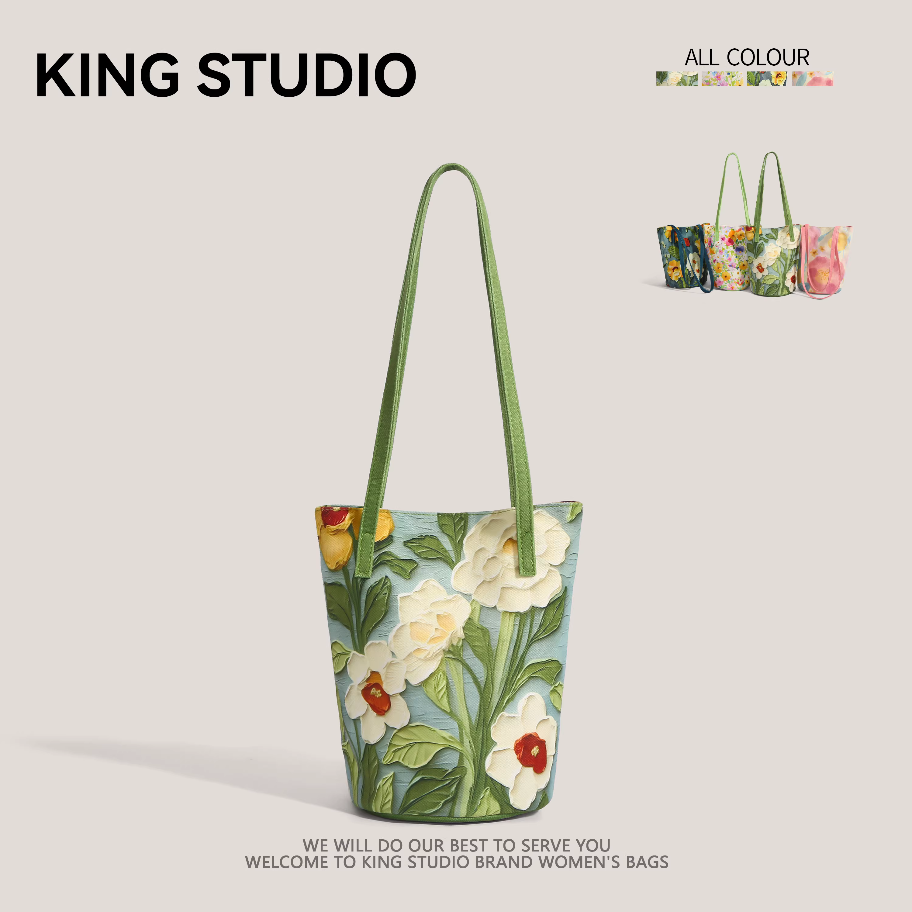 Túi vải bố thiết kế độc đáo dành cho nữ 2025, mẫu mới thời thượng họa tiết tranh sơn dầu hoa, đa năng, phong cách thường ngày, túi đeo vai, túi đeo chéo