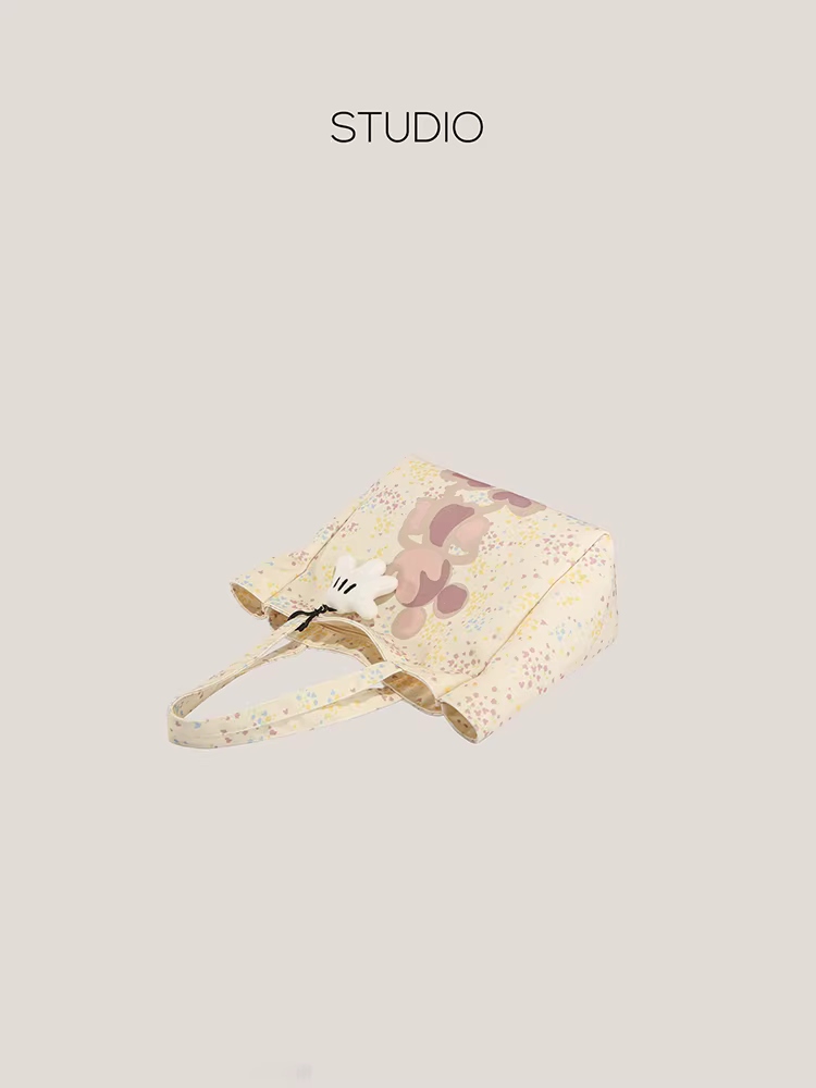 Túi vải bố cỡ lớn dành cho nữ DrinKing mẫu mới 2025 in hình dễ thương, đeo vai, xách tay