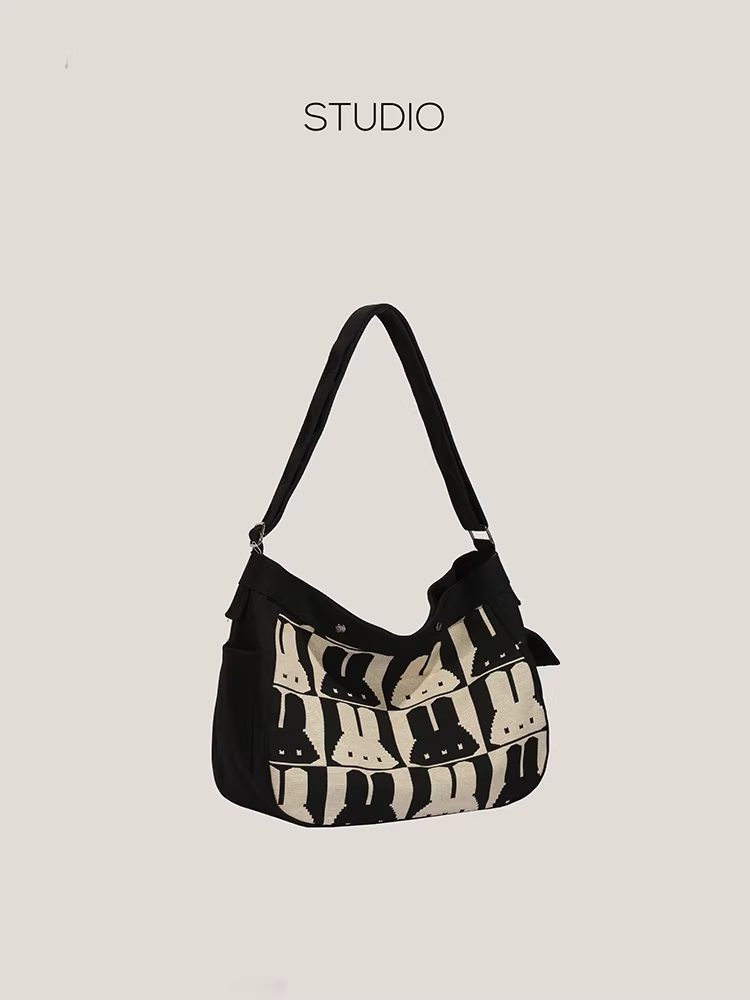 Túi vải bố cỡ lớn DrinKing dành cho nữ 2025 mẫu mới hình thỏ dễ thương đeo vai đeo chéo