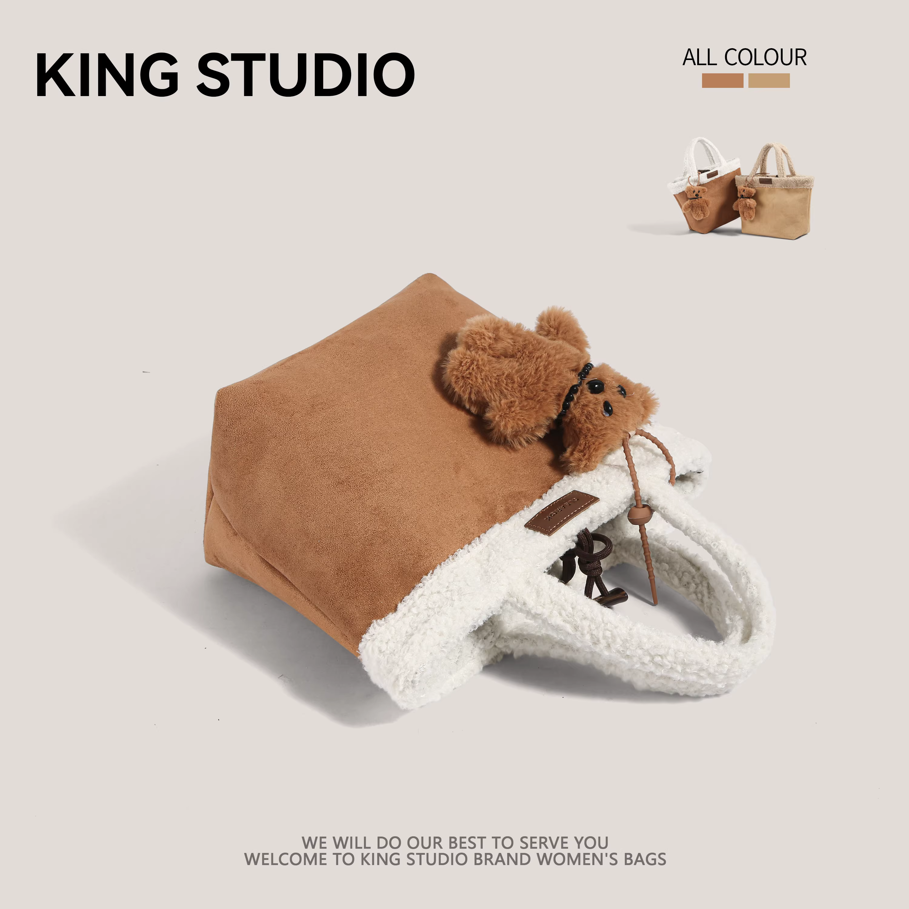 Túi xách tay da lộn hươu cổ điển dành cho nữ, xu hướng thu đông 2025, túi đeo vai Hàn Quốc thời thượng, dung tích lớn, túi tote đi làm